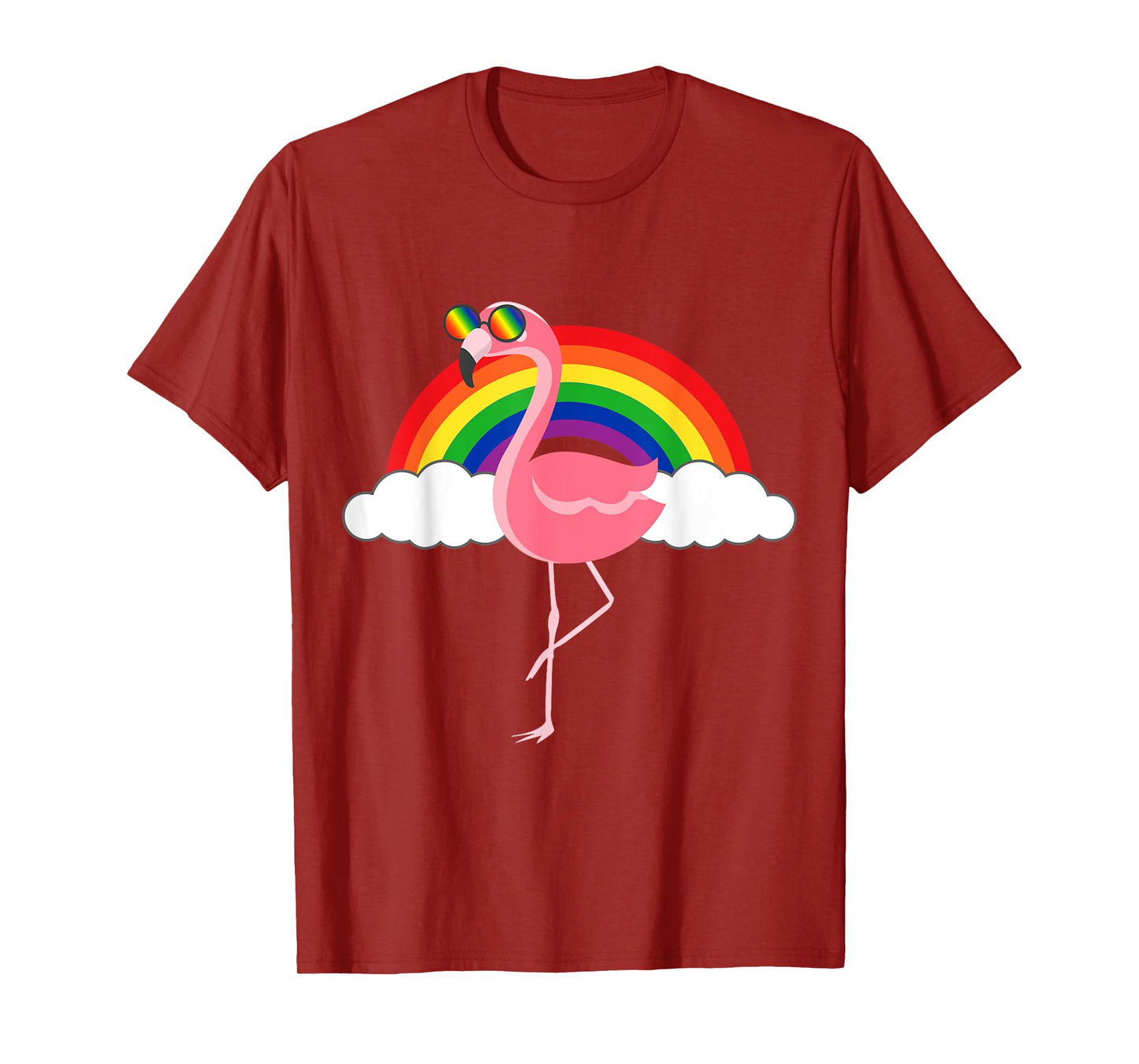 Gay Flamingo Rainbow Pride Flag LGBTQ Cool LGBT Ally Gift T-Shirt