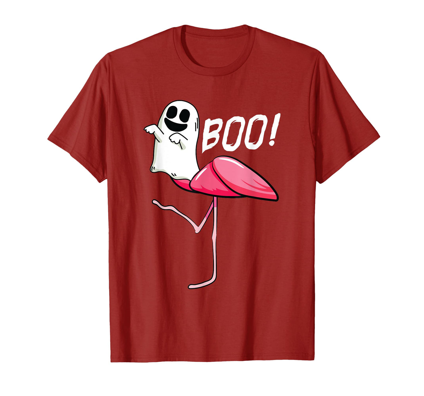 Boo Ghost Flamingo Lazy DIY Halloween Costume Funny Animal T-Shirt