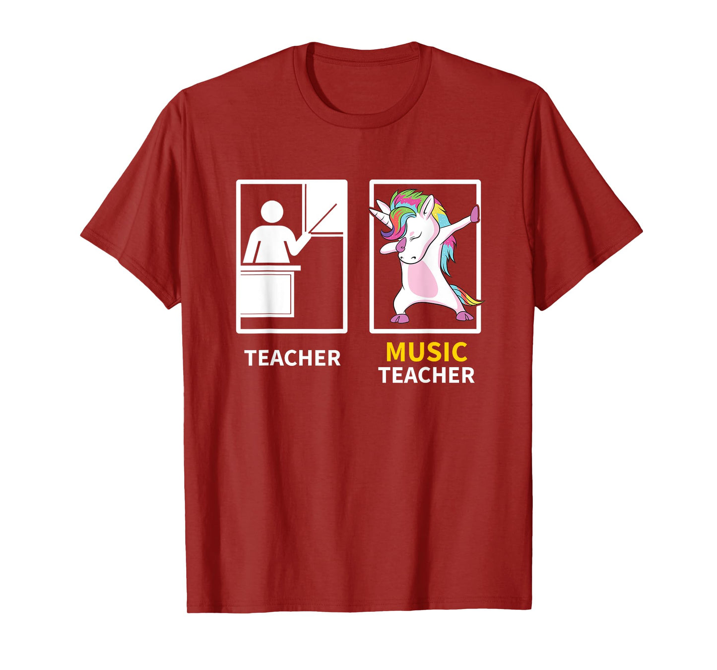 Dabbing Unicorn Music Teacher Gift T-Shirt for Men Women Girls Kids