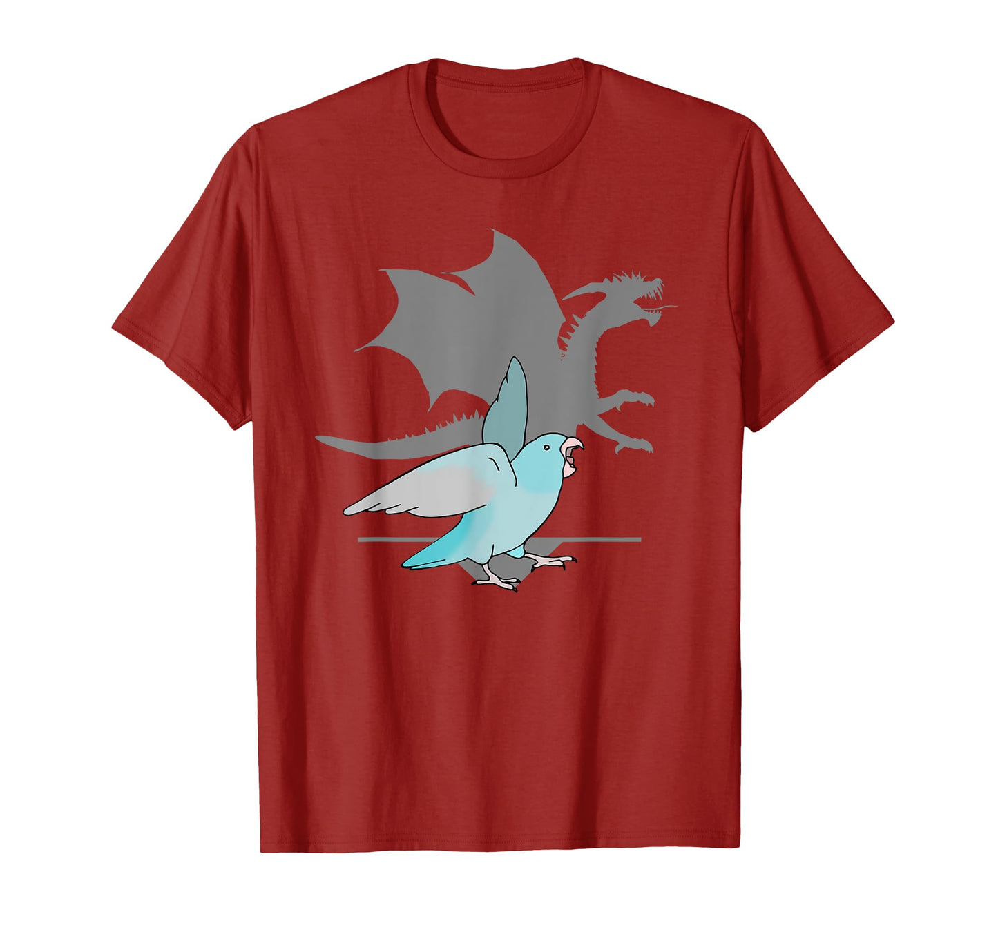 Blue Pacific Parrotlet with Dragon Shadow Birb memes Parrot T-Shirt
