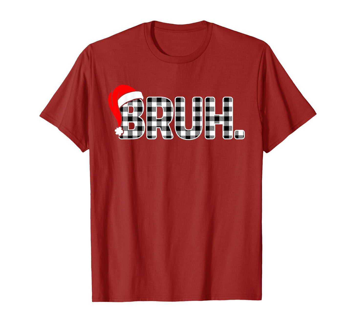 Bruh Funny Christmas Plaid Teens Boys Kids Xmas Pajamas T-Shirt