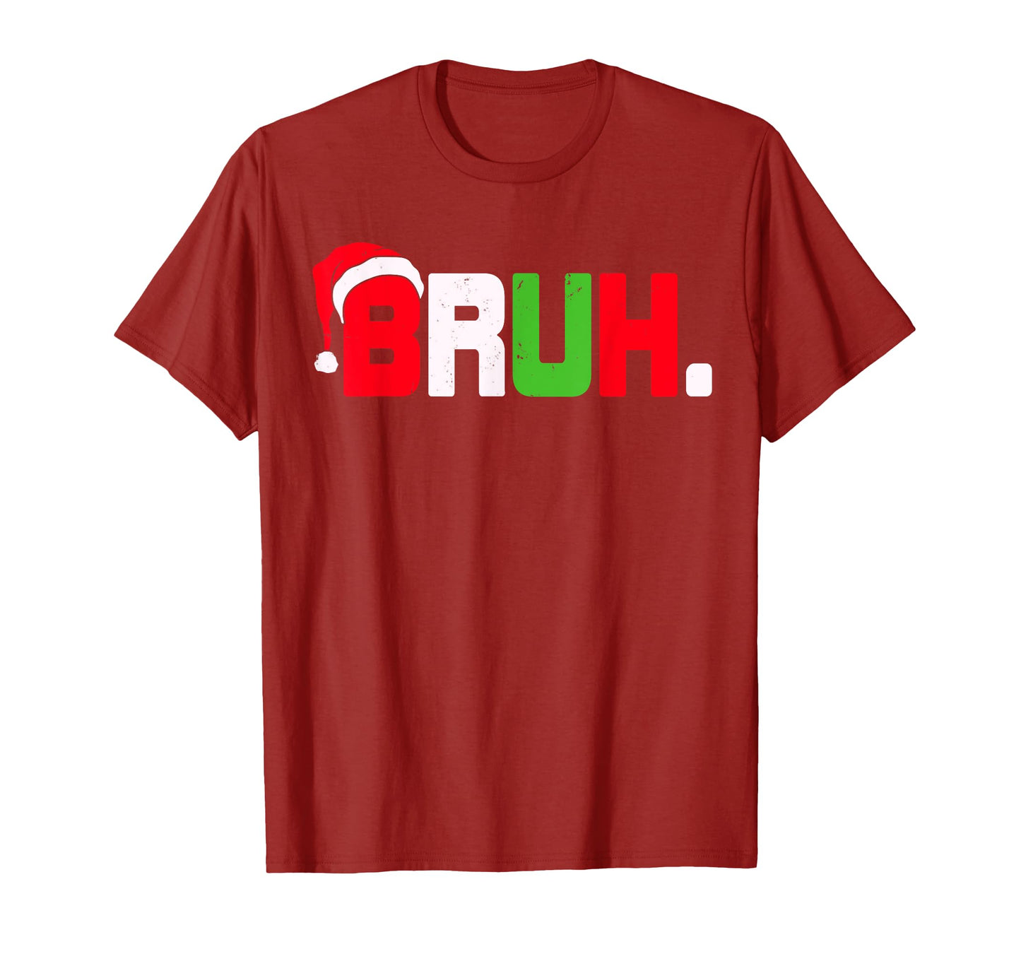 Bruh Santa Hat For Teens Boys Girls Kids Men Funny Christmas T-Shirt