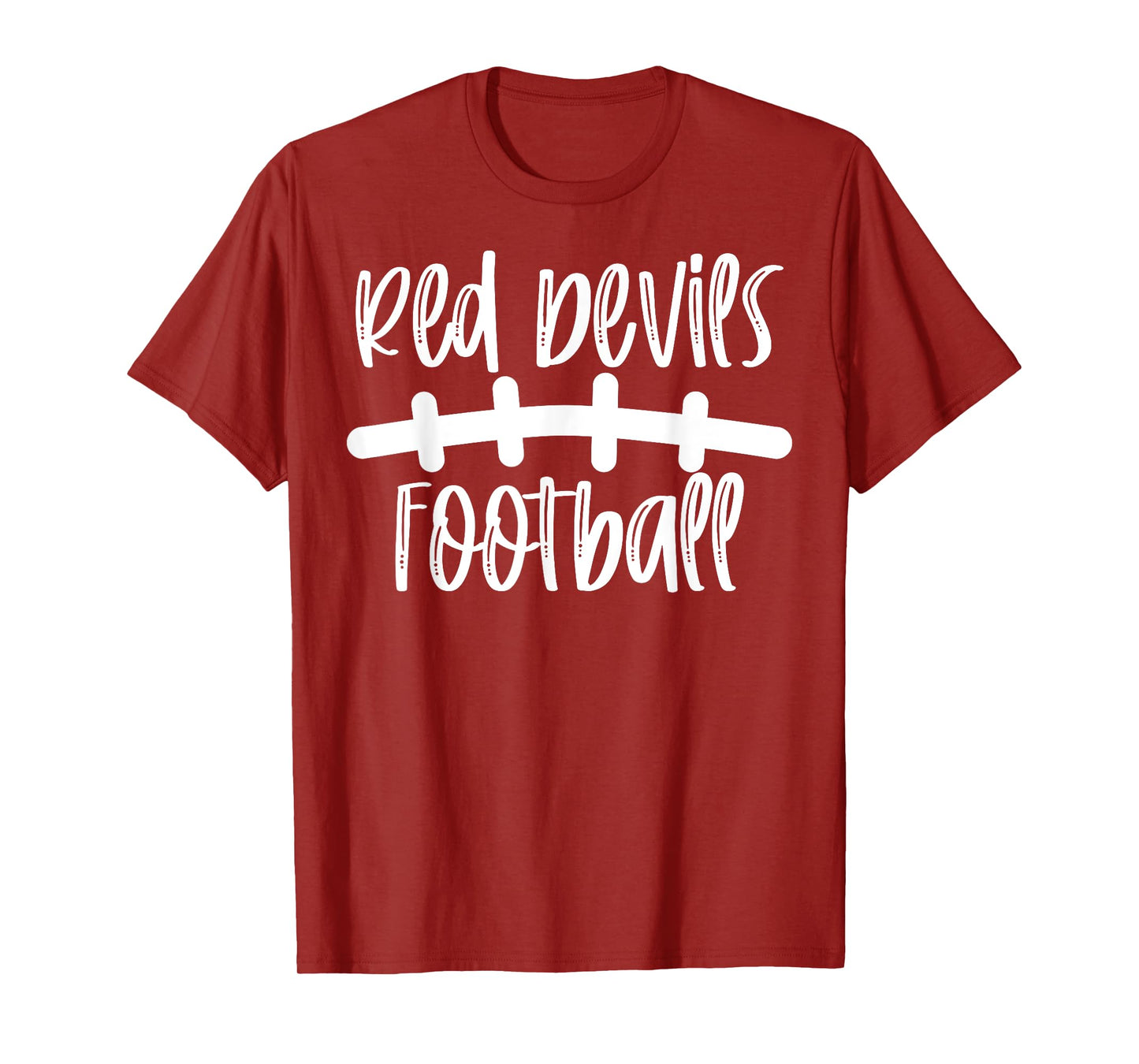 Red Devils Football School Spirit Team Mascot Game Night T-Shirt
