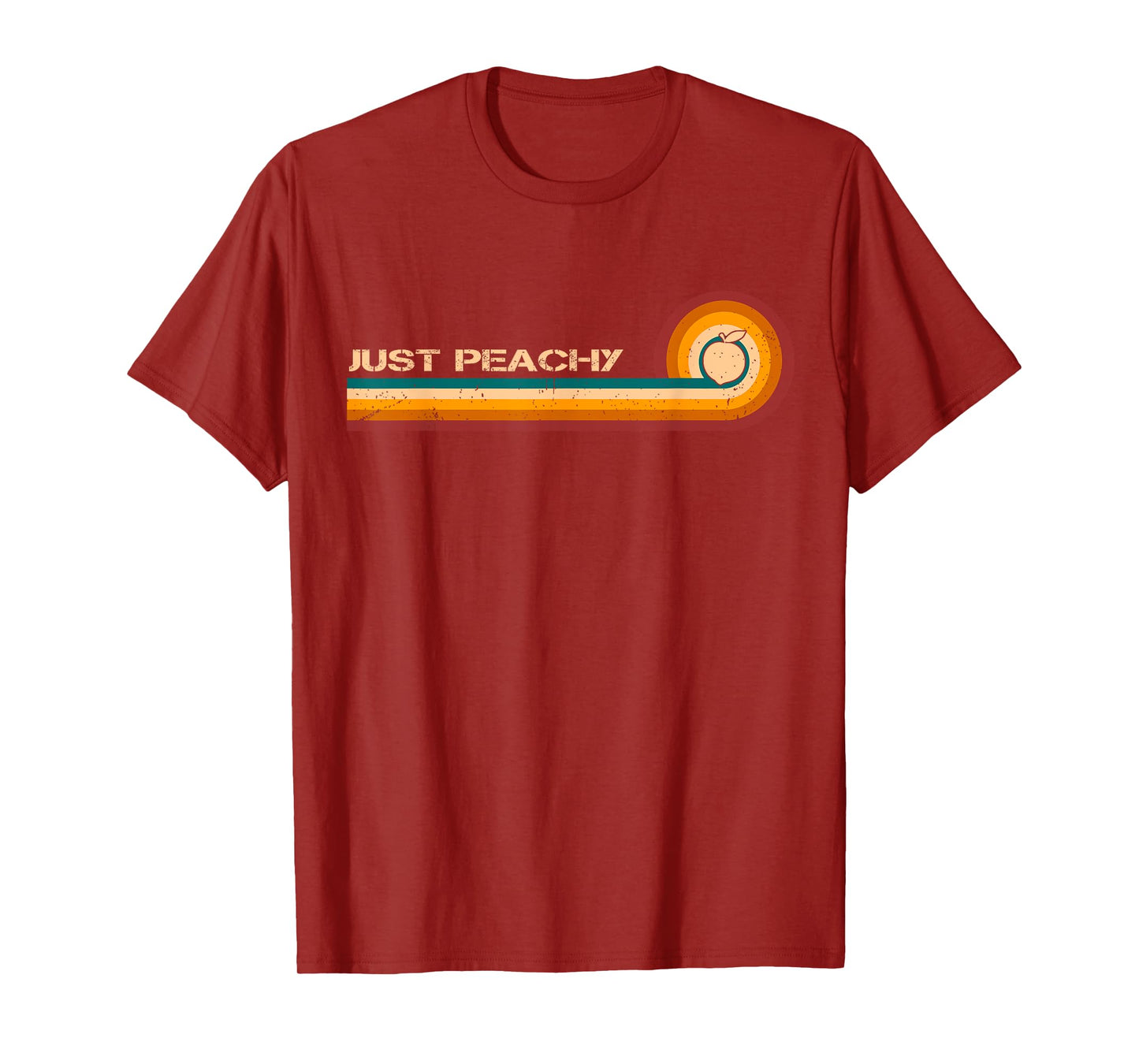 Sarcastic Shirt Retro Stripes Just Peachy Georgia Peaches T-Shirt