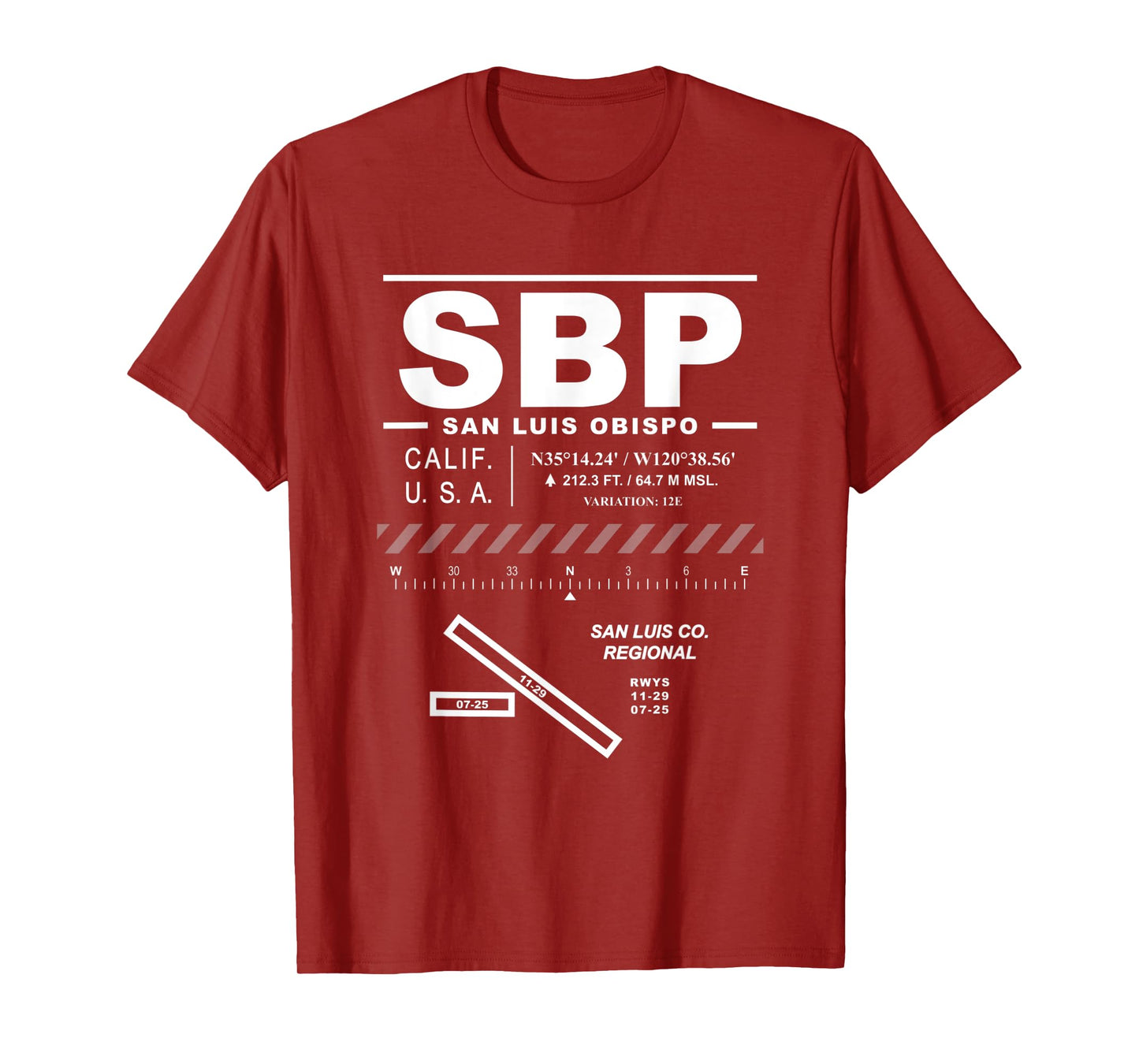 San Luis Obispo County Regional Airport California SBP T-Shirt