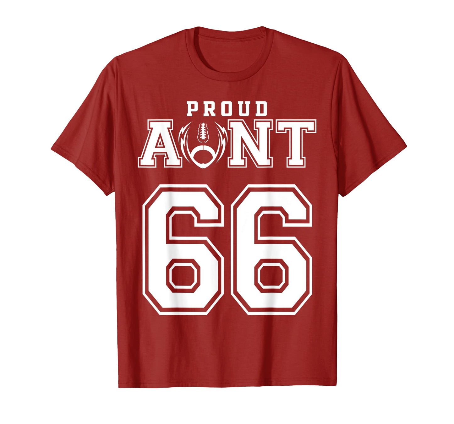 Custom Proud Football Aunt Number 66 Personalized For Women T-Shirt