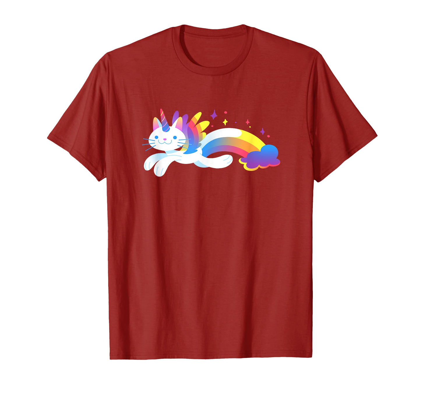 Unicorn Kitty Rainbow T-Shirt - Flying Unicat Caticorn T-Shirt for Men Women Girls Kids