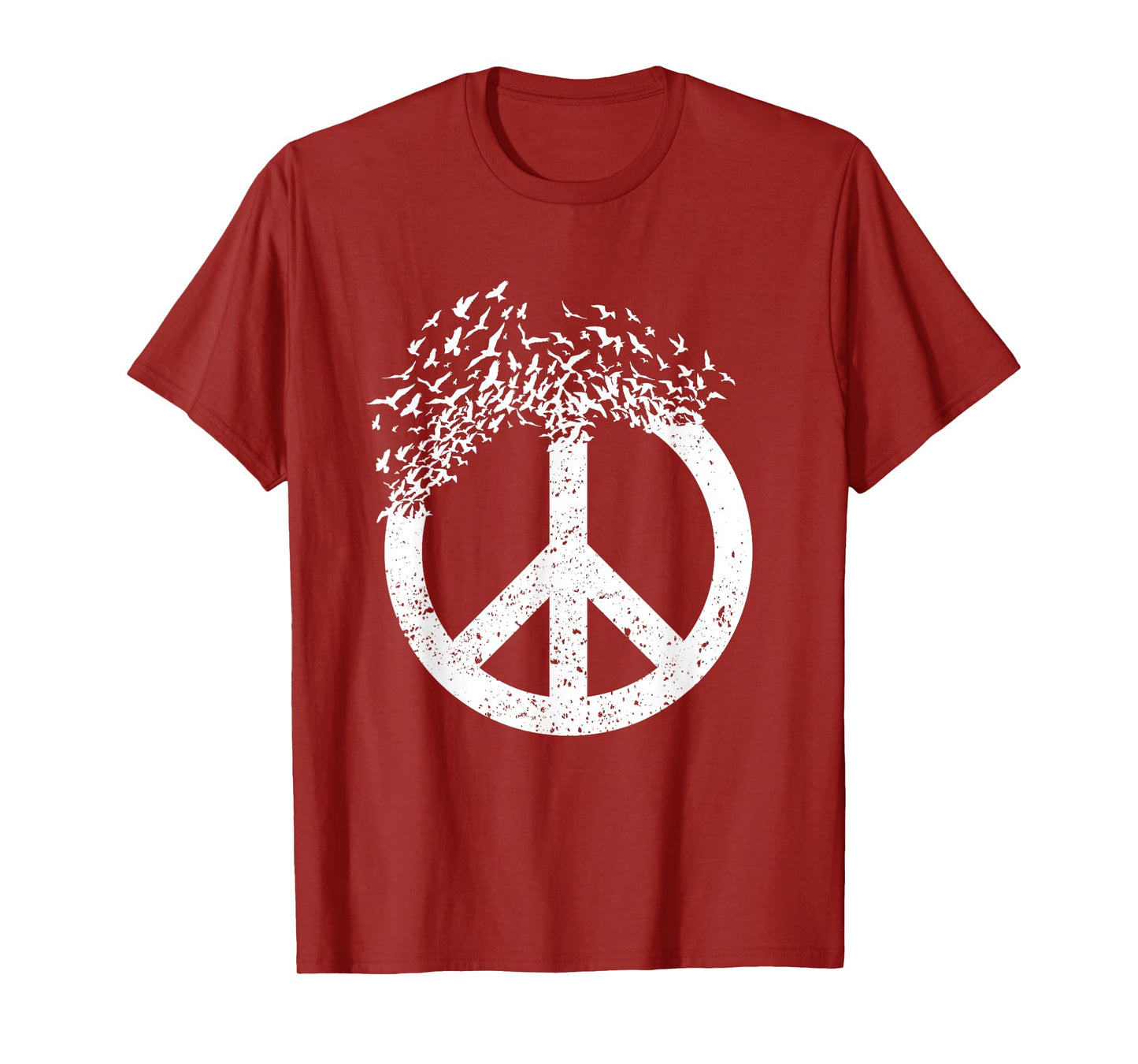Dove Birds Peace Sign Doves 70s Retro Hippies 60s World T-Shirt