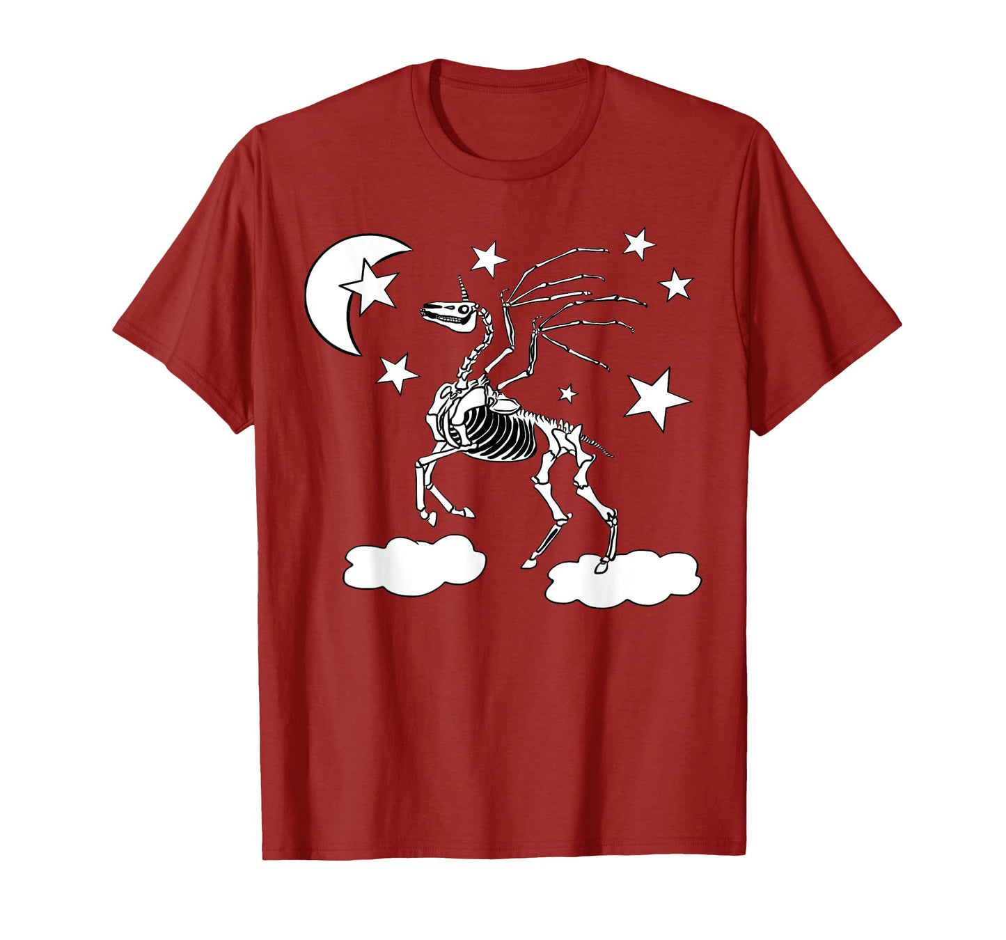 Moonlight Unicorn Costume For Girls Pegasus Gothic Skeleton T-Shirt