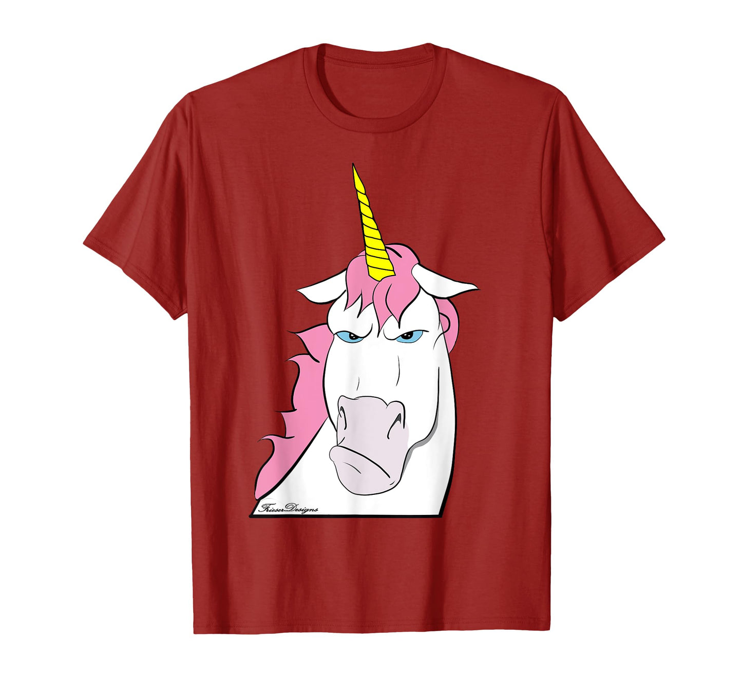 funny grumpy comic unicorn with bad mood T-Shirt