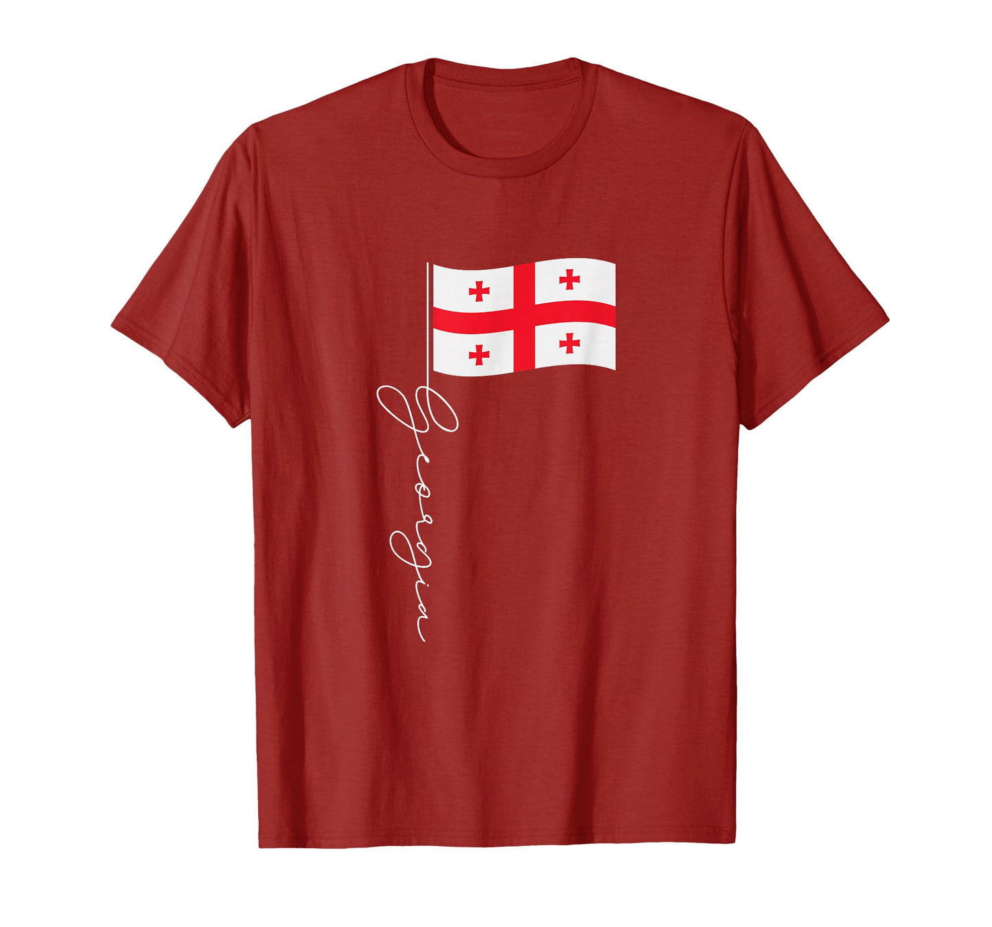 Georgia Signature Flag Pole Elegant Patriotic Georgian Flag T-Shirt