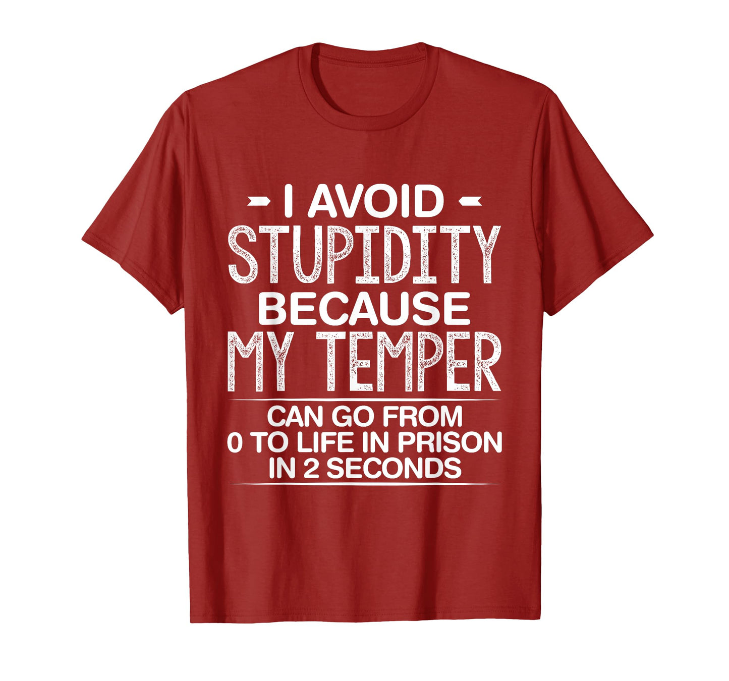 I Avoid Stupidity Because My Temper Can Go From Zero To Life T-Shirt