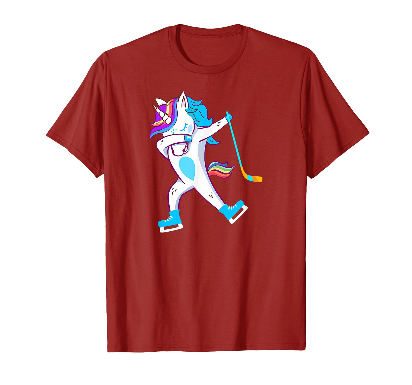 Dabbing Hockey Unicorn Puck Kids Boys Girls Cool Ice Hockey T-Shirt