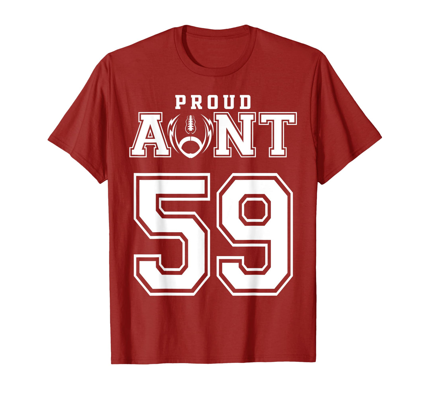 Custom Proud Football Aunt Number 59 Personalized For Women T-Shirt