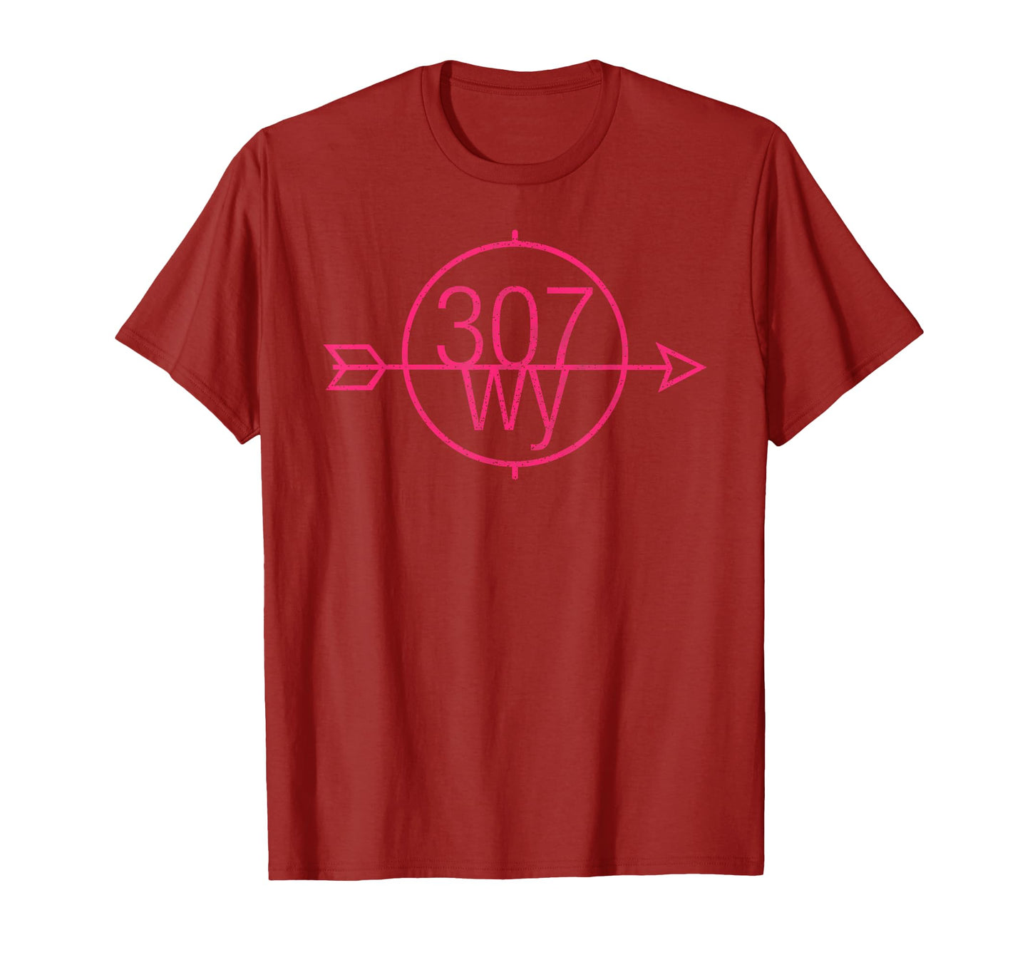 Wyoming Area Code 307 State Pride Hometown Pink T-Shirt