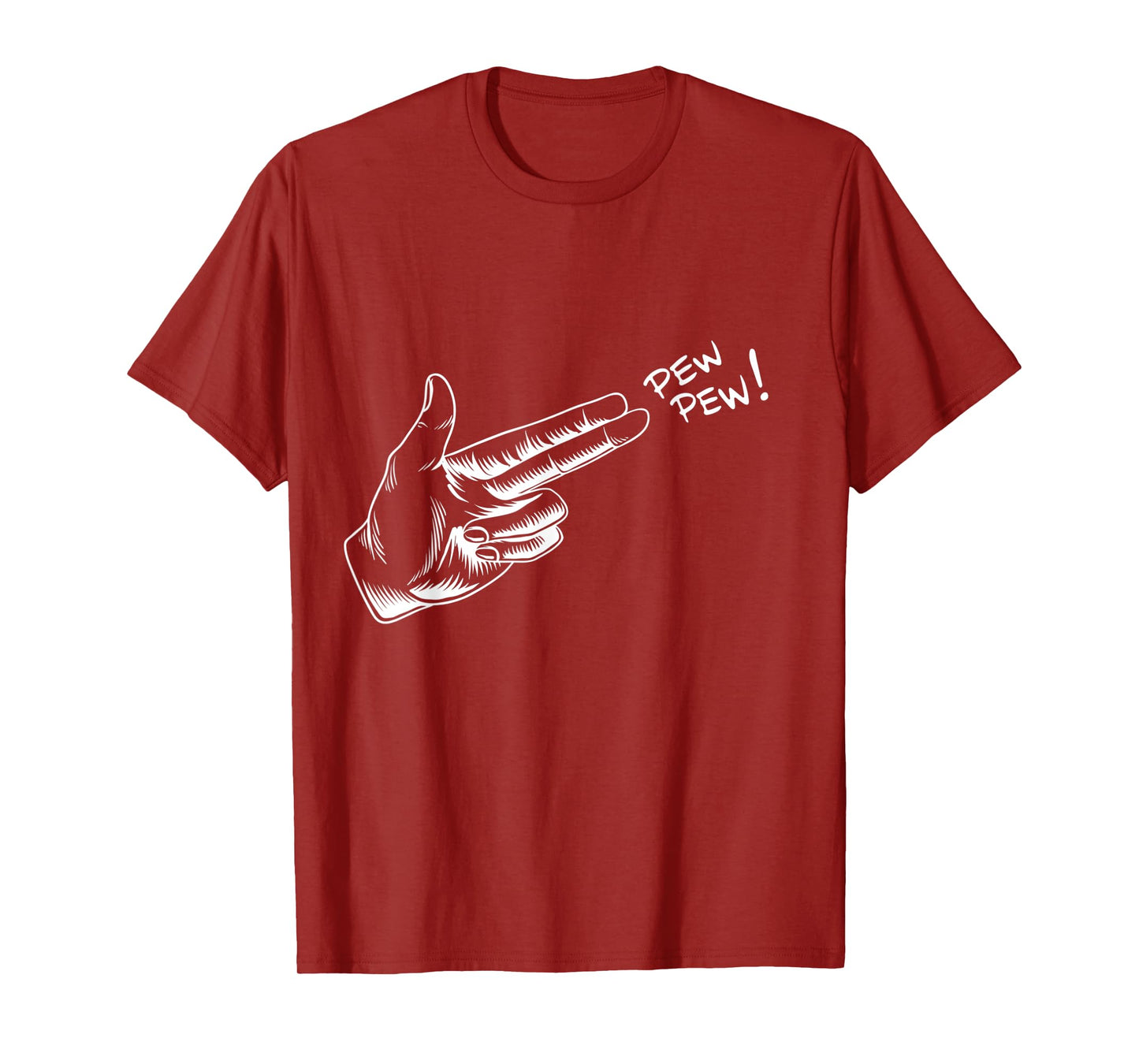 Hand Pew Pistol Line Art Scatch Halloween Costume T-Shirt
