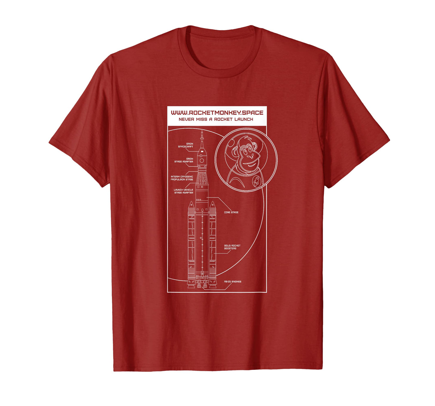 Rocket Monkey Rocket Design T-Shirt