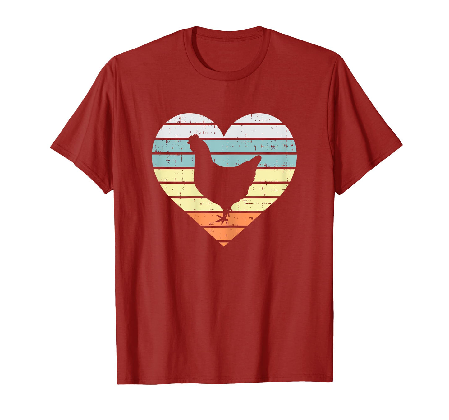 Chicken Heart Retro Farm Animal Farming Country Farmer Gift T-Shirt