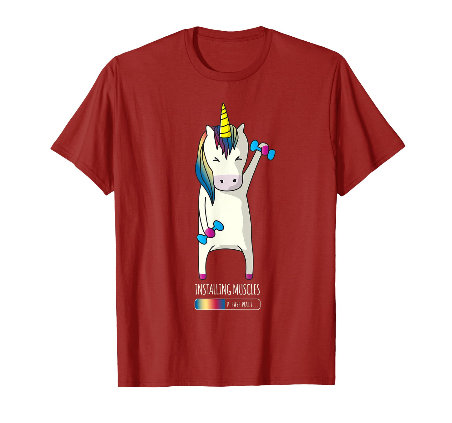 Unicorn Installing Muscle Funny Fitness Gym Workout T-Shirt