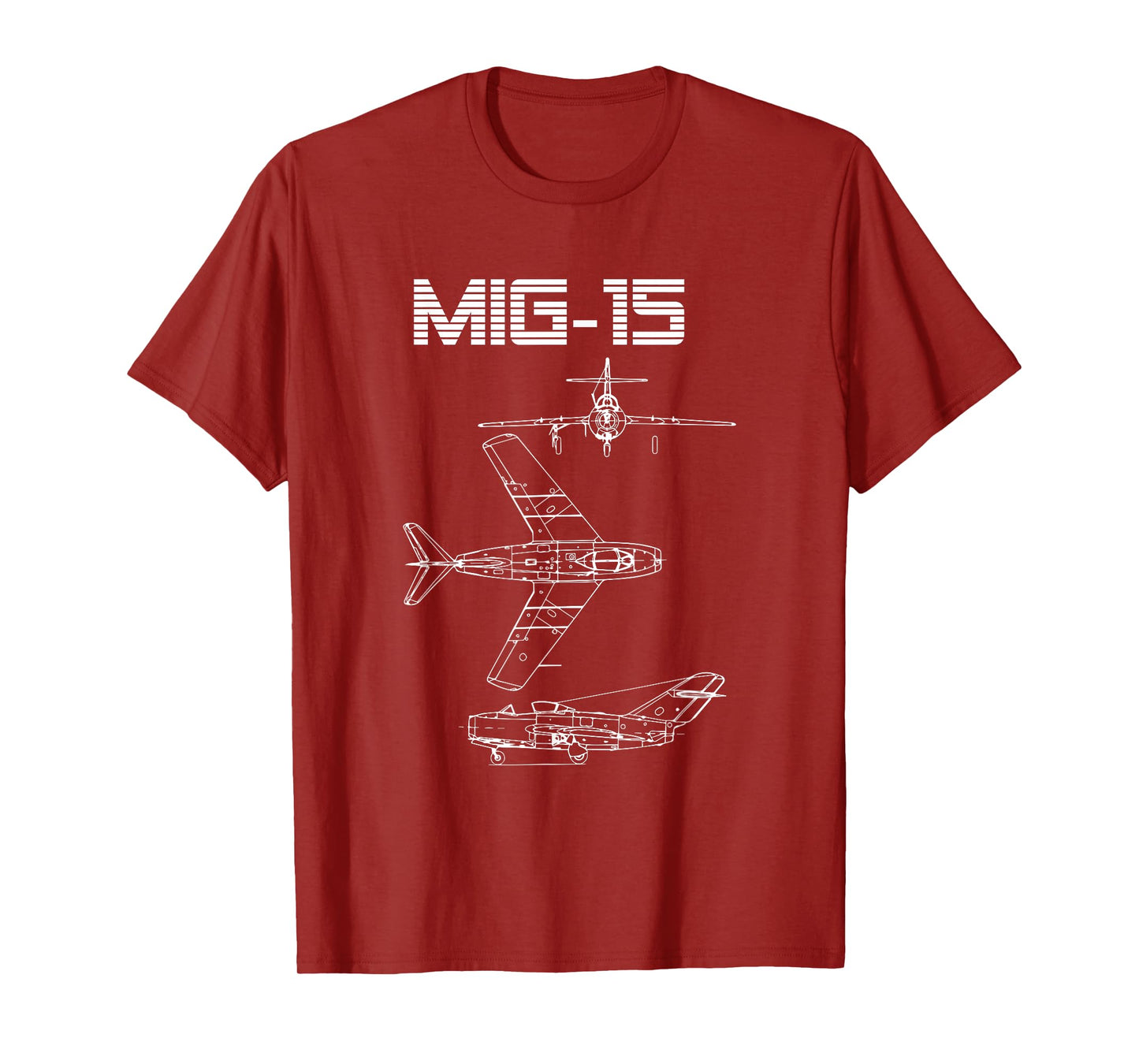 Mig-15 Soviet Plane Warbird Blueprint Schematics Diagram T-Shirt