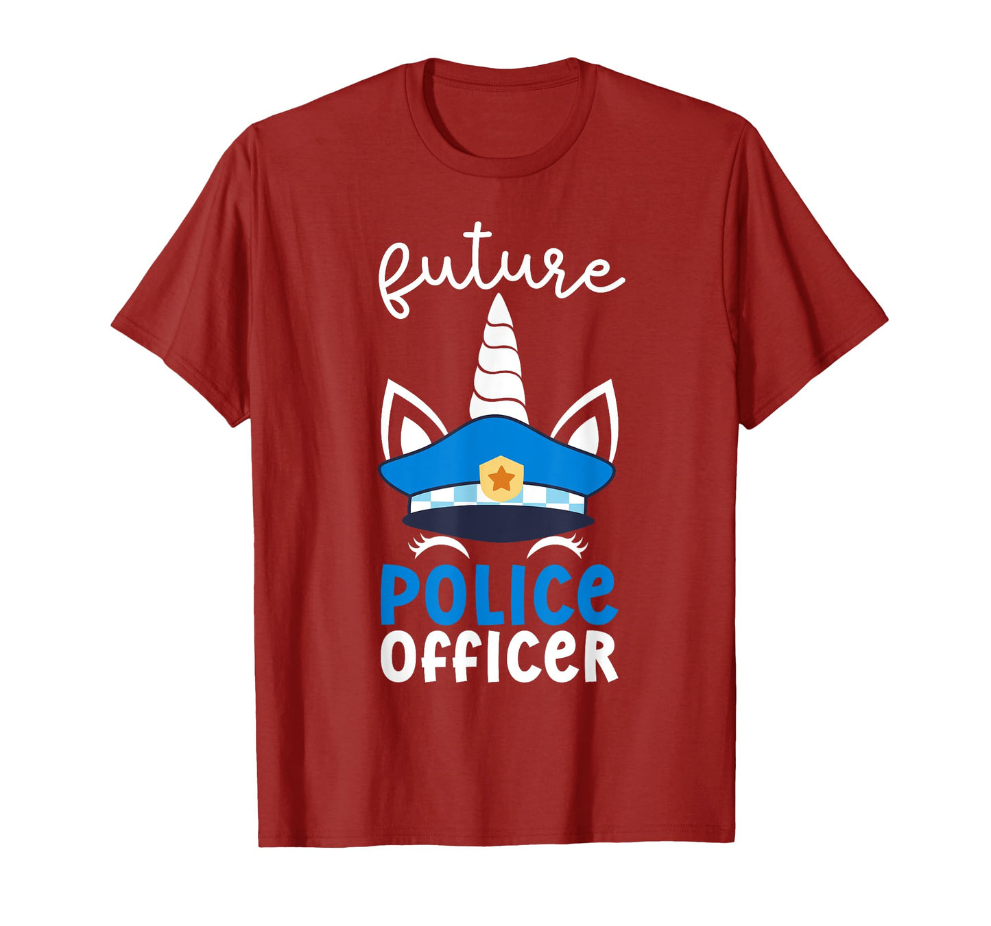 Future Police Officer Girl Unicorn Future Policeman Kids T-Shirt