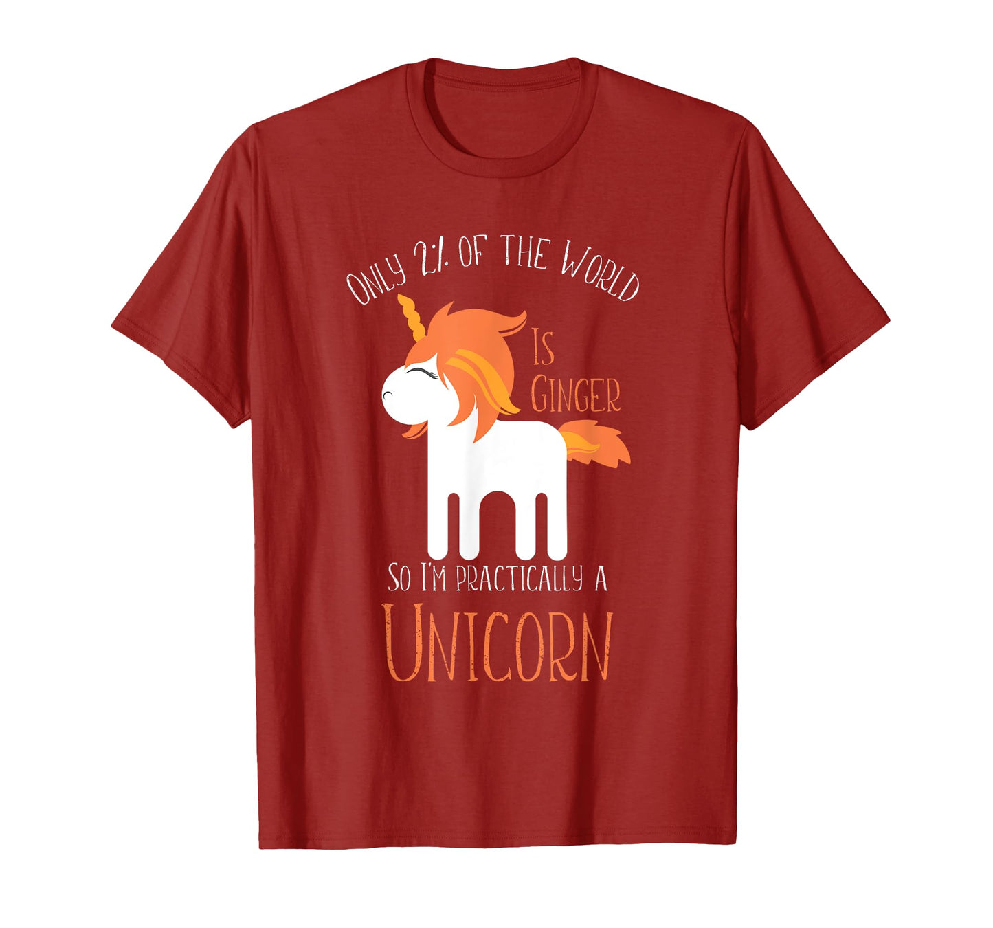 Funny Redheads Tshirt for Women and Kids Ginger Unicorn T-Shirt