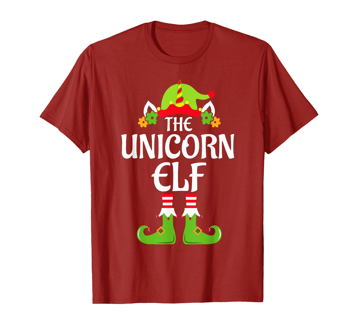Unicorn Elf Matching Family Group Christmas Party Xmas Funny T-Shirt
