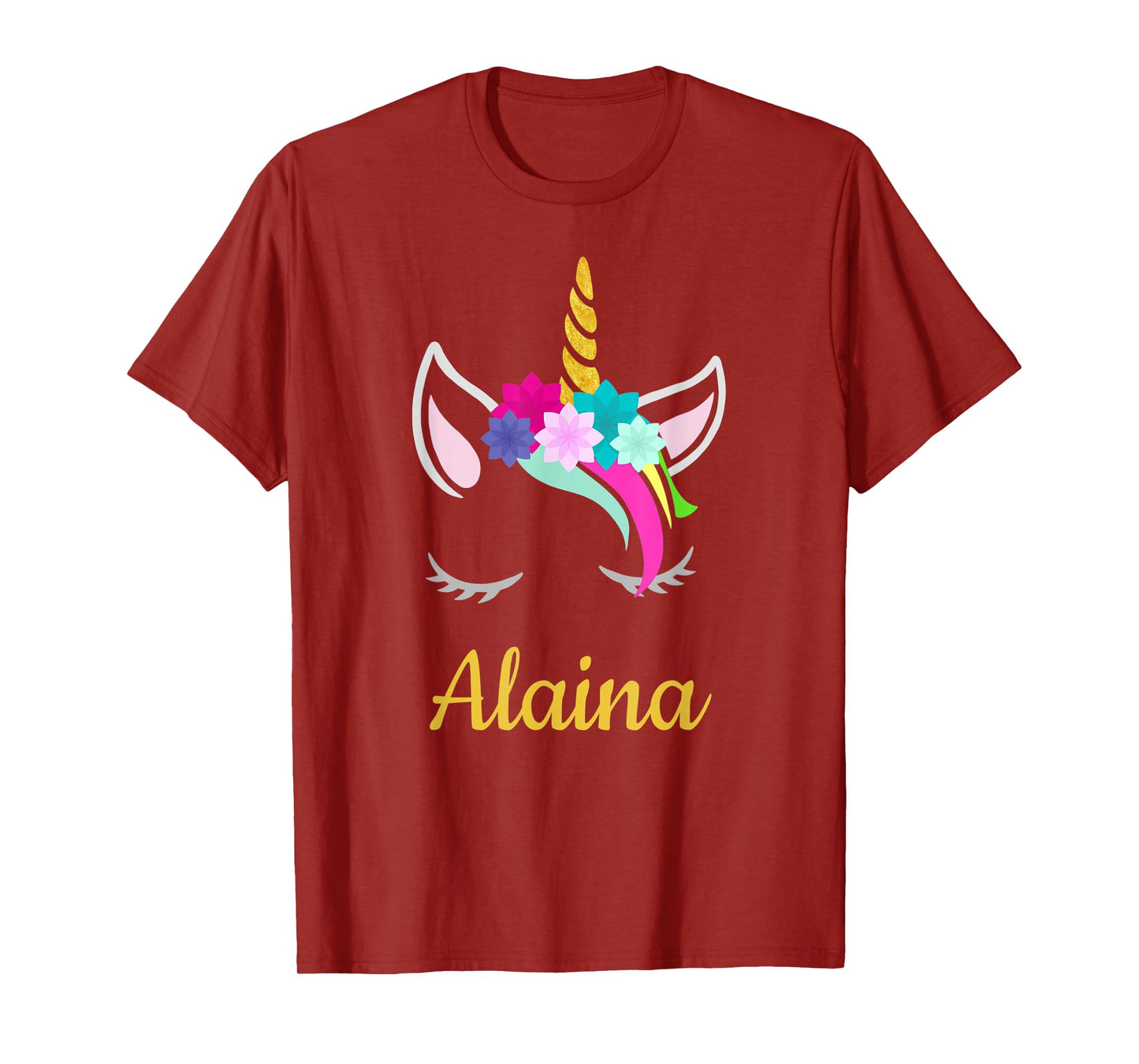 Alaina Dark Unicorn Name T-Shirt