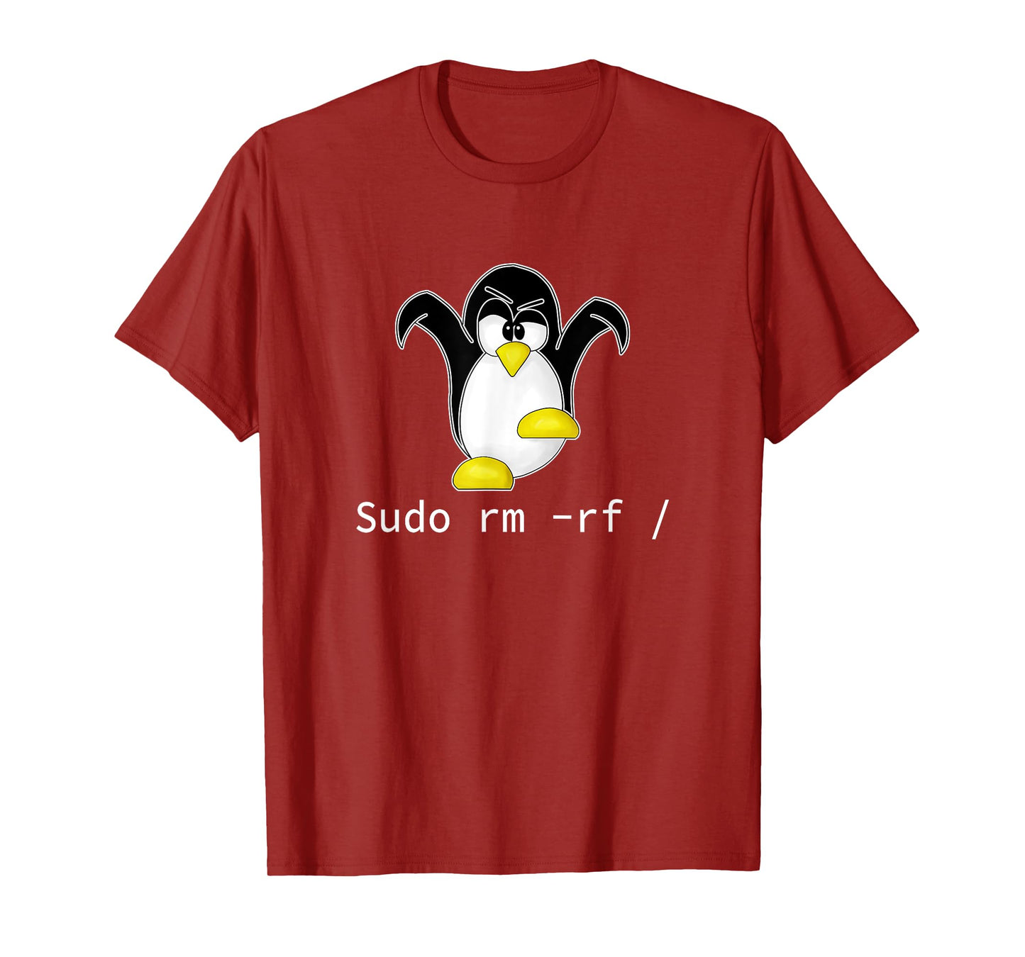 Crazy Nerds and Geeks Gifts Tux Linux Penguin Sudo Rm Rf | Programmer Developer Hacker Unisex-Adults Black Small T-Shirt