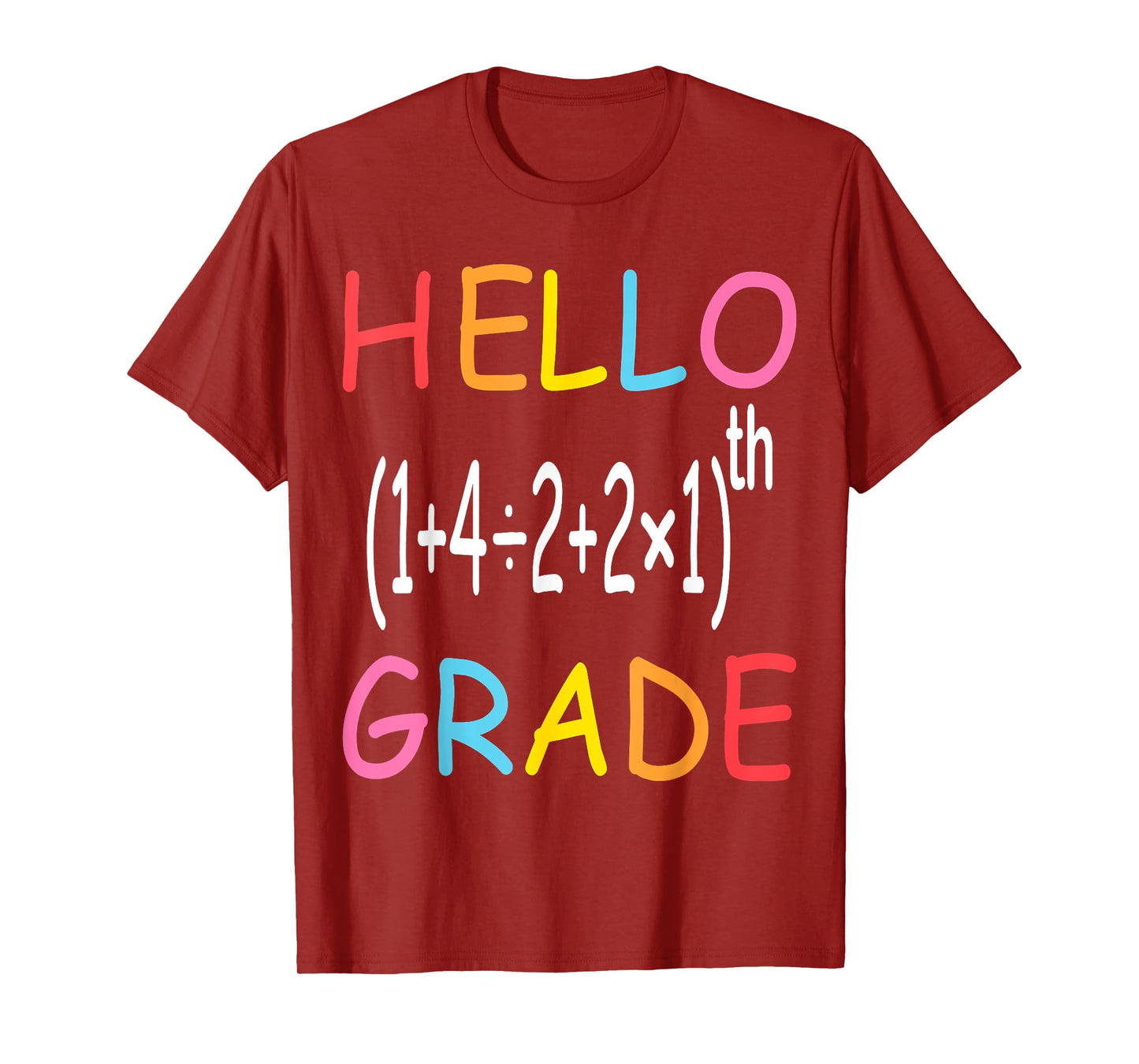 Back to School Hello Fifth Grade Equation Math Teacher Funny Men Women Girls Kids T-Shirt