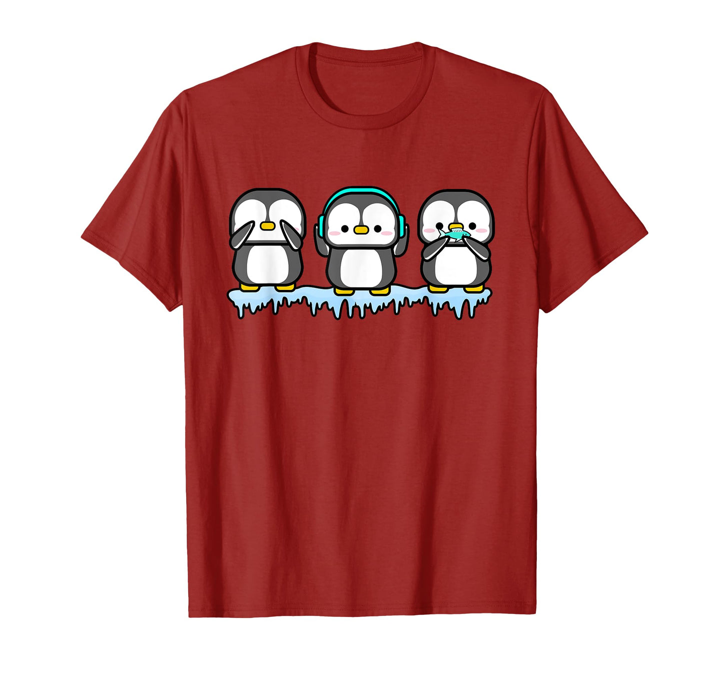 Funny Penguins See Hear Speak No Evil Bird Nerds Penguin T-Shirt