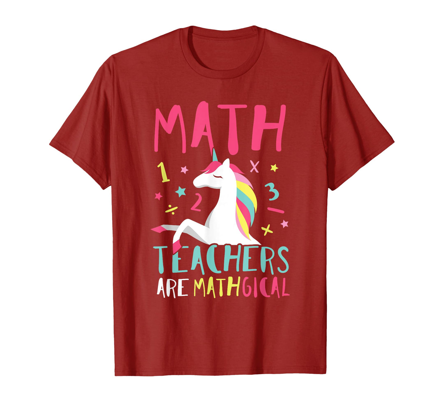 Unicorn Funny Math Teacher Top T-Shirt for Men Women Girls Kids