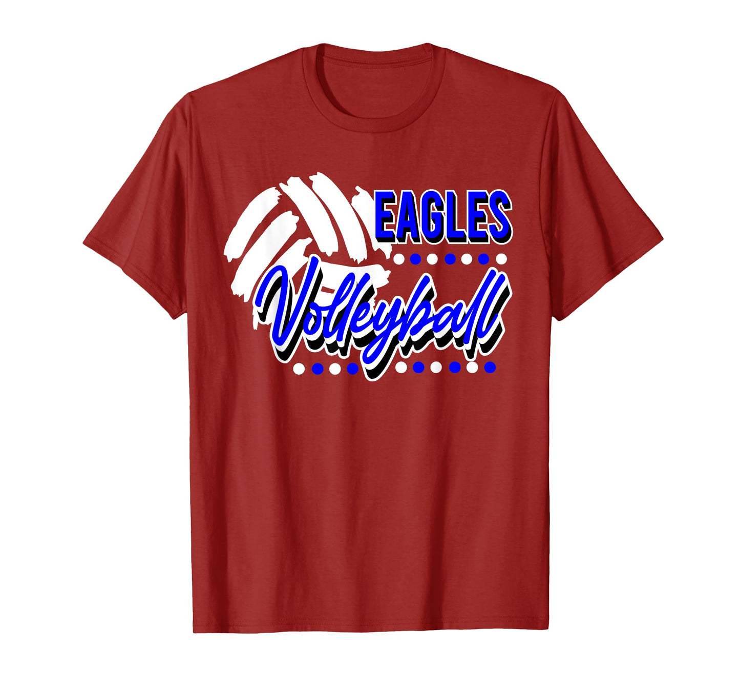 Blue Eagles Volleyball Mom School Spirit Game Day Mascot T-Shirt