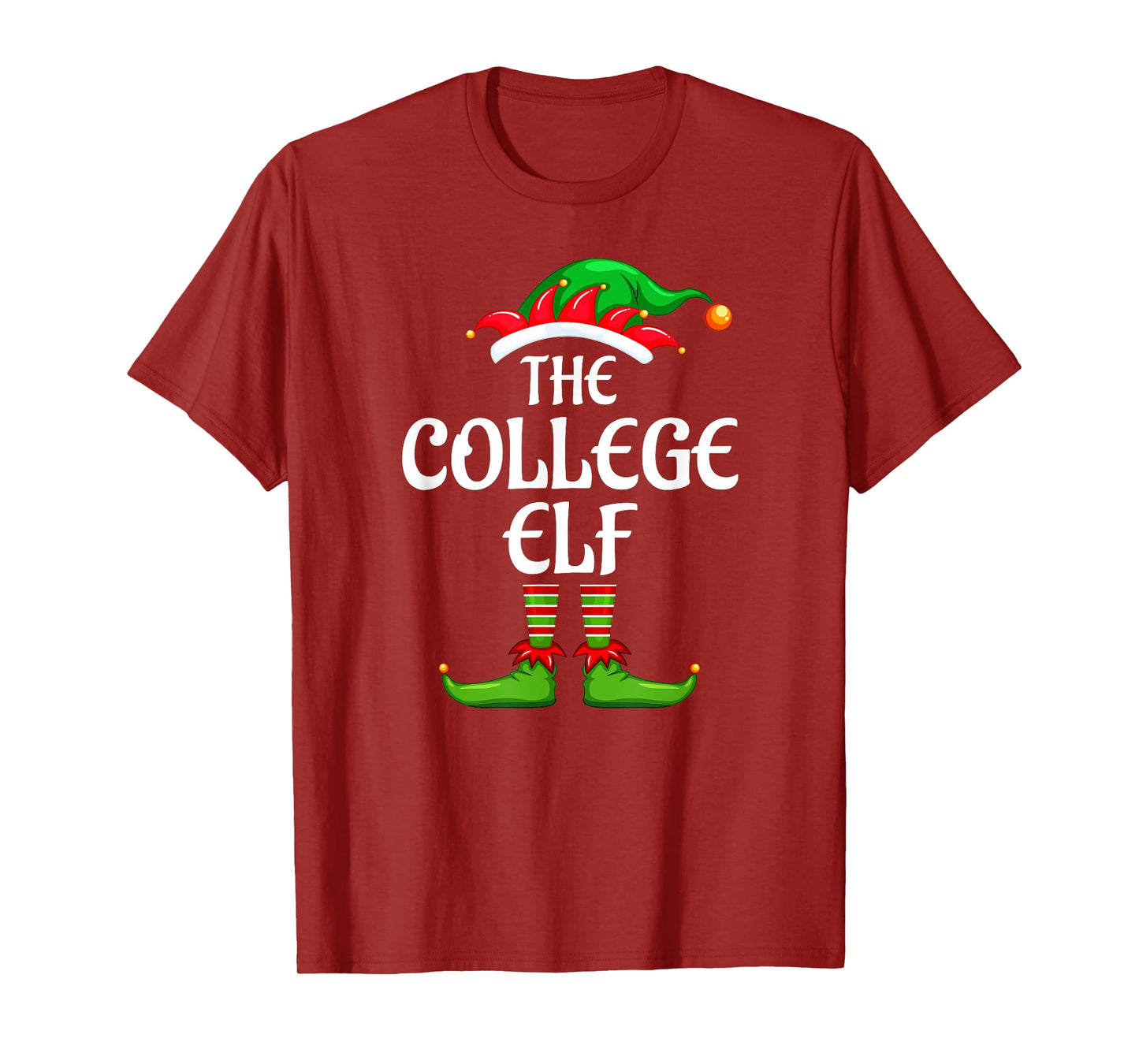 College Elf Matching Family Group Christmas Party T-Shirt