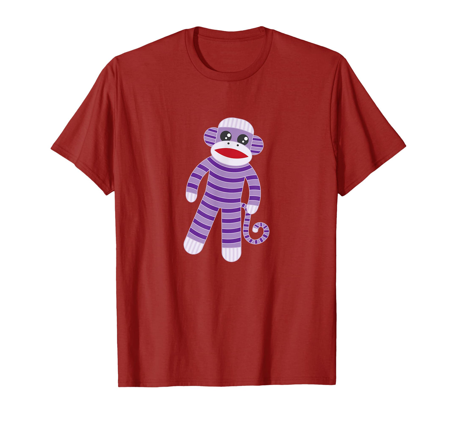 Cute Purple Striped Sock Monkey T-Shirt T-Shirt