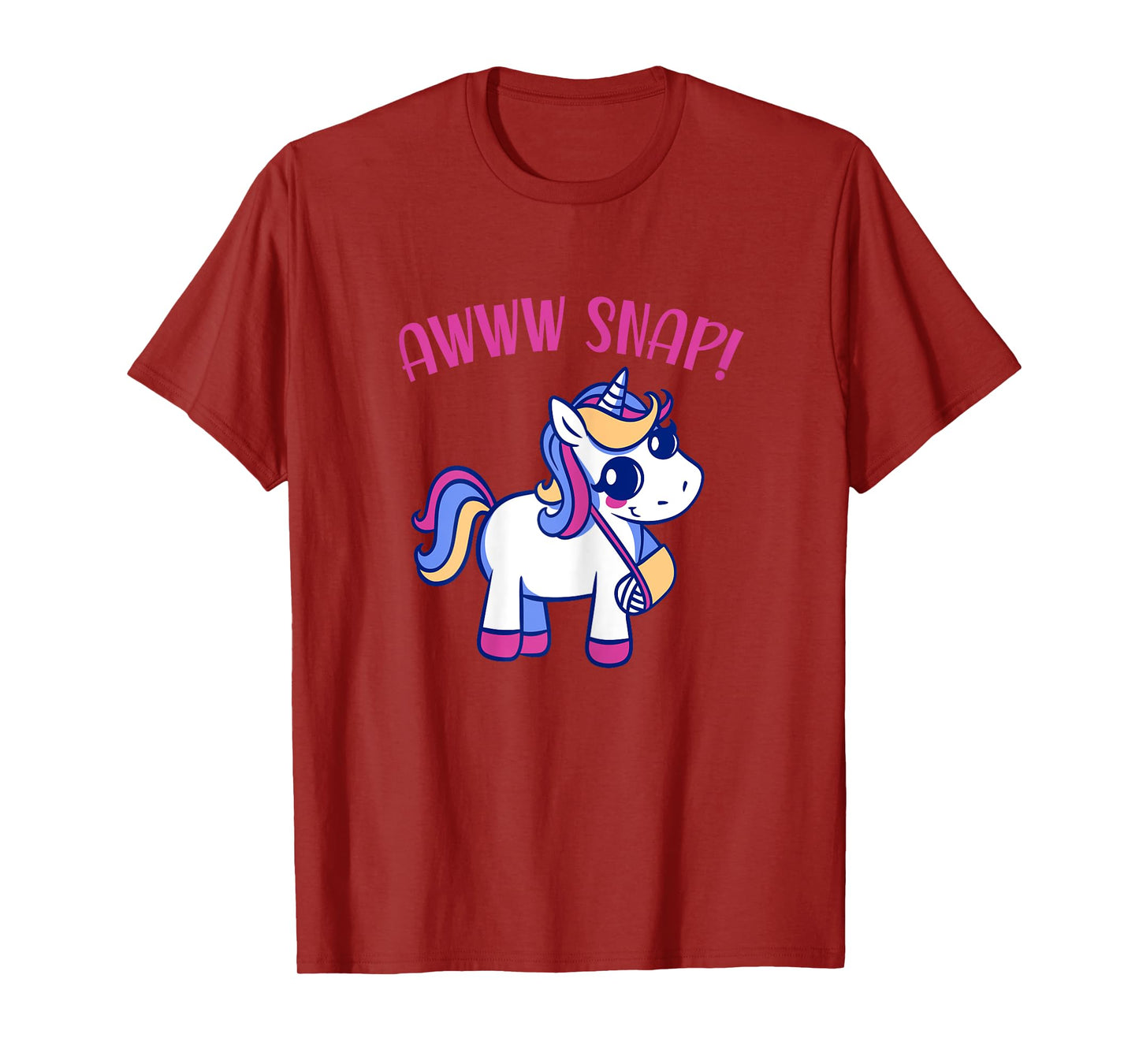 Unicorn Broken Arm Awww Snap for Girls T-Shirt
