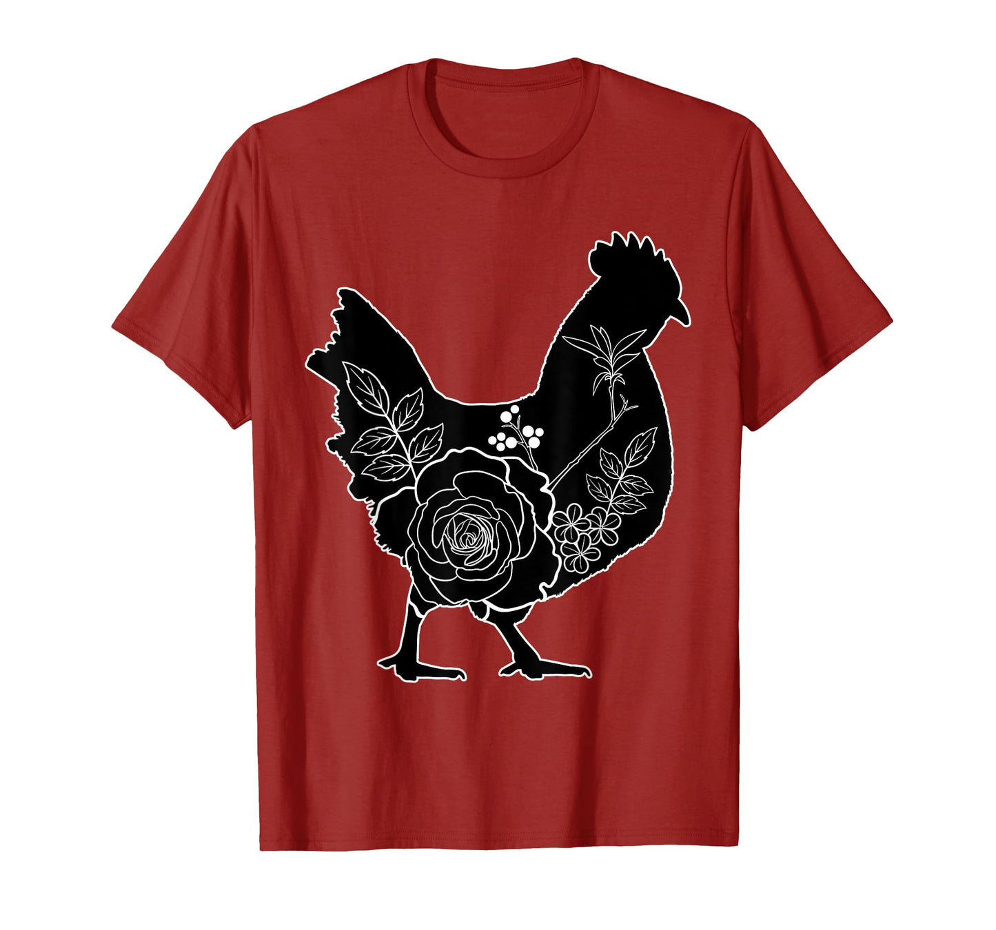 Chickens Floral Pattern Chicken Farmer Flowers Graphic Farm Rooster T-Shirt