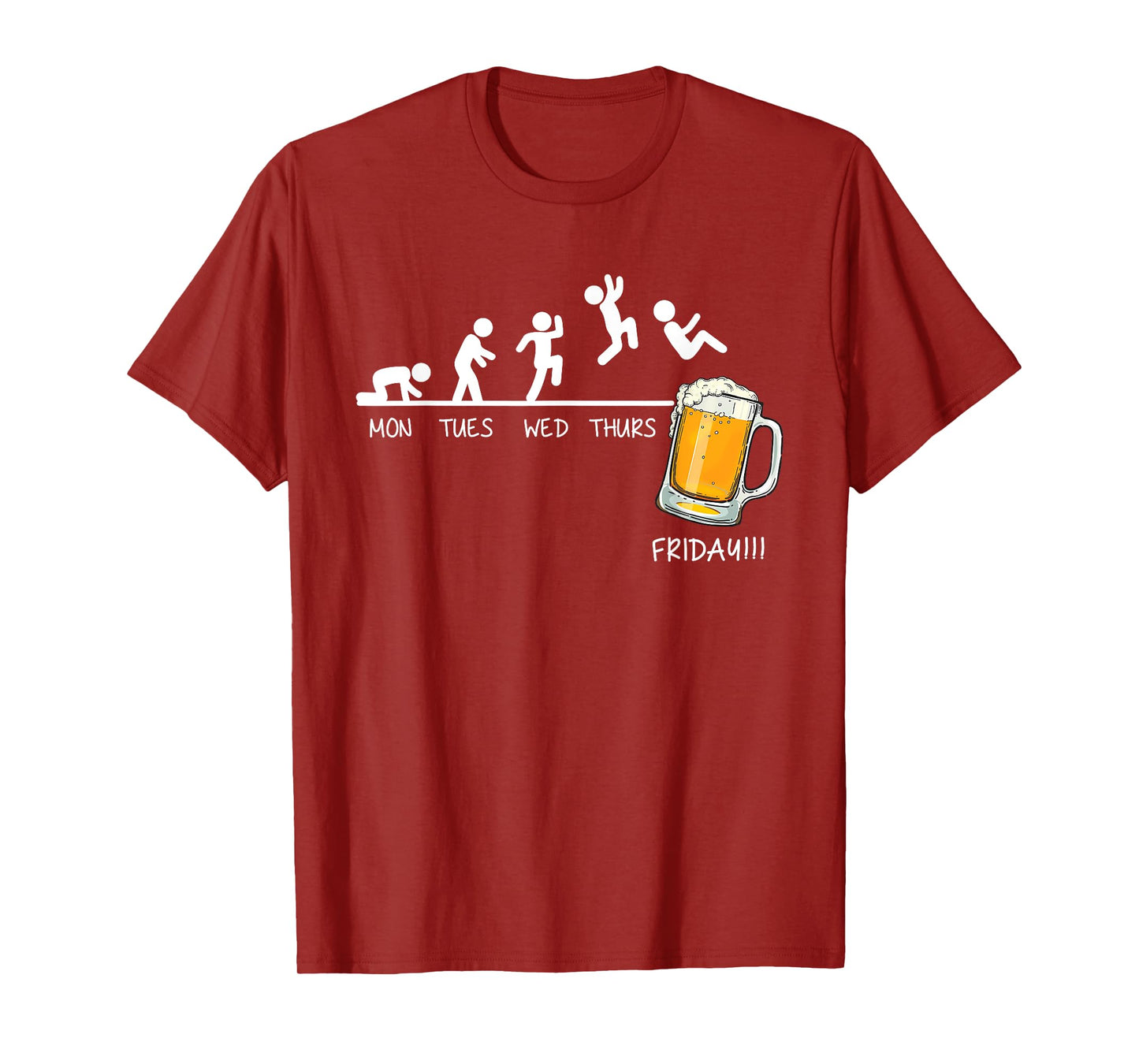 Funny Stickman Jumping Beer Days Of Week Friday Drink Beer T-Shirt