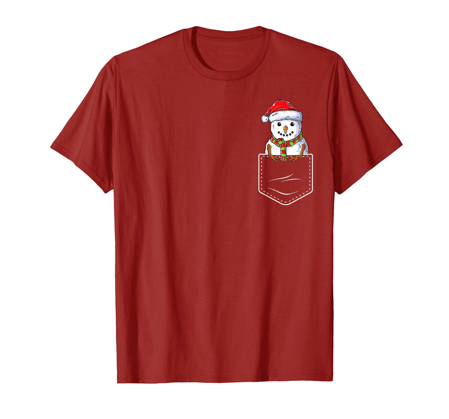 Funny Snowman In Pocket Christmas Kids Boys Girls Xmas T-Shirt