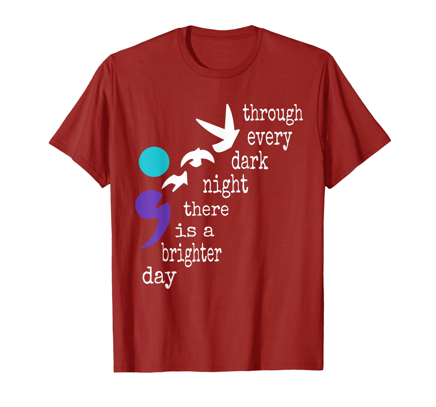 Birds Semicolon Gift Suicide Prevention Awareness T-Shirt