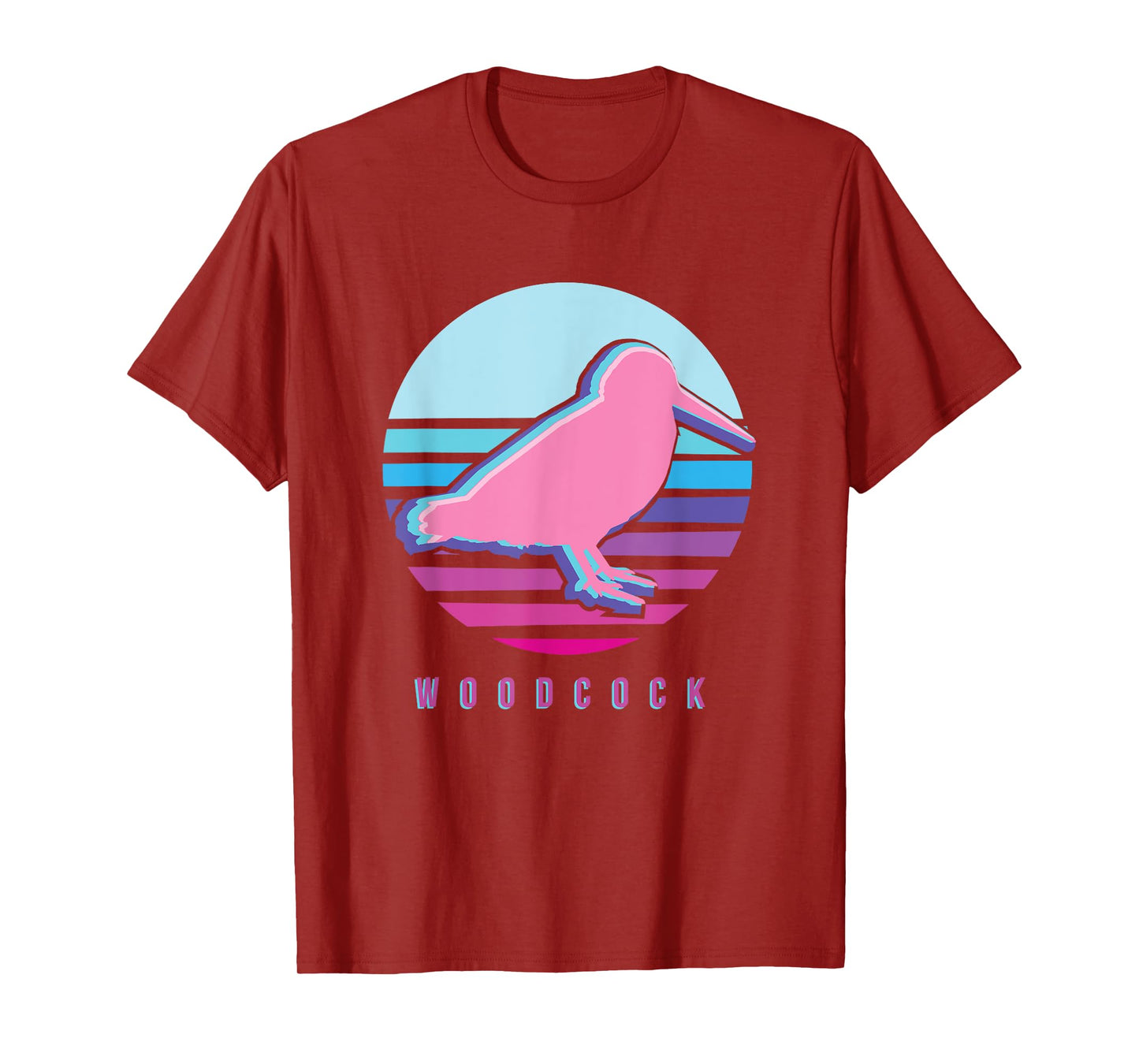 American Woodcock Bird Retro Vaporwave Unique Birding Gift T-Shirt