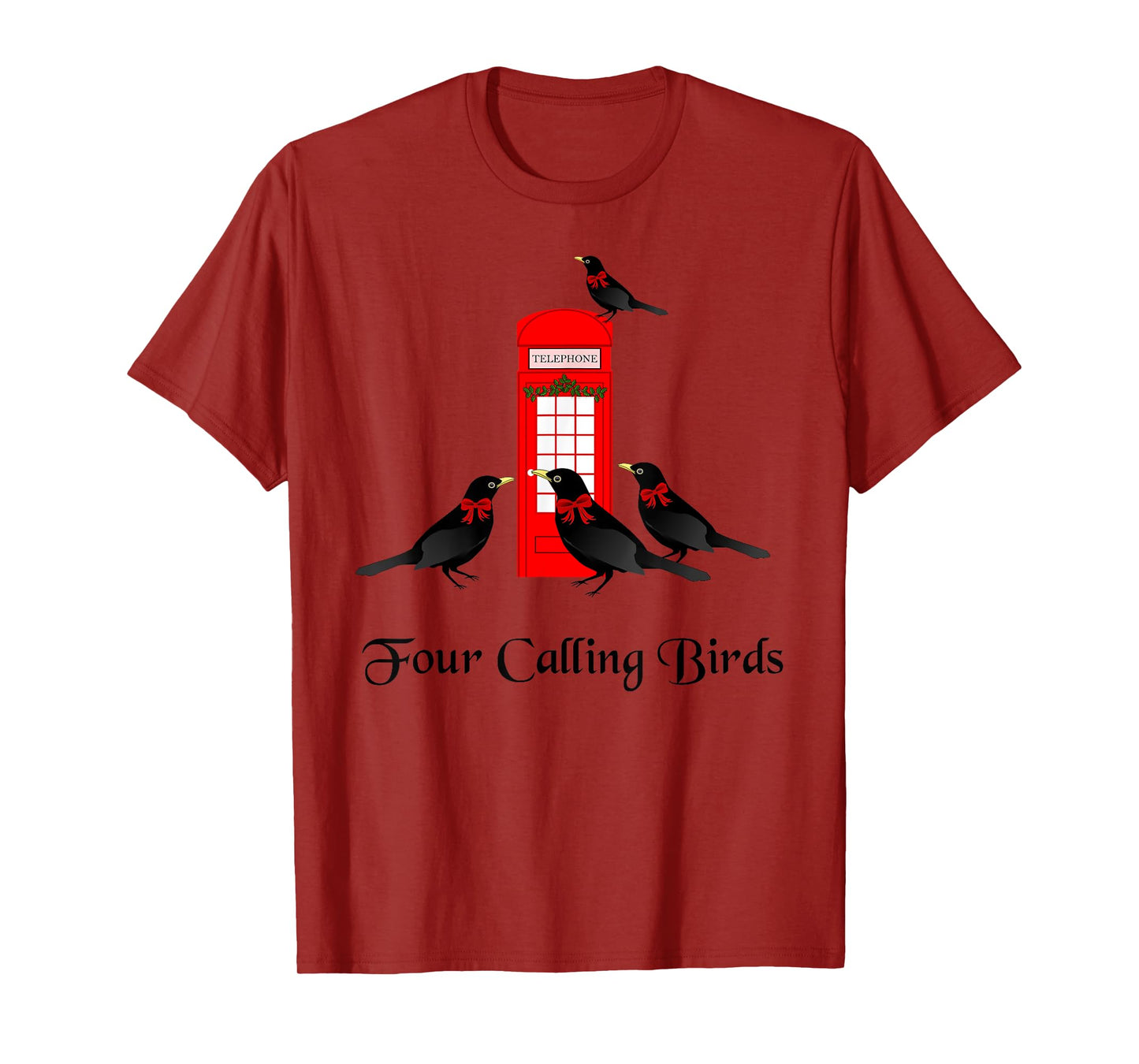 Funny Four Calling Birds Twelve Days of Christmas T-Shirt