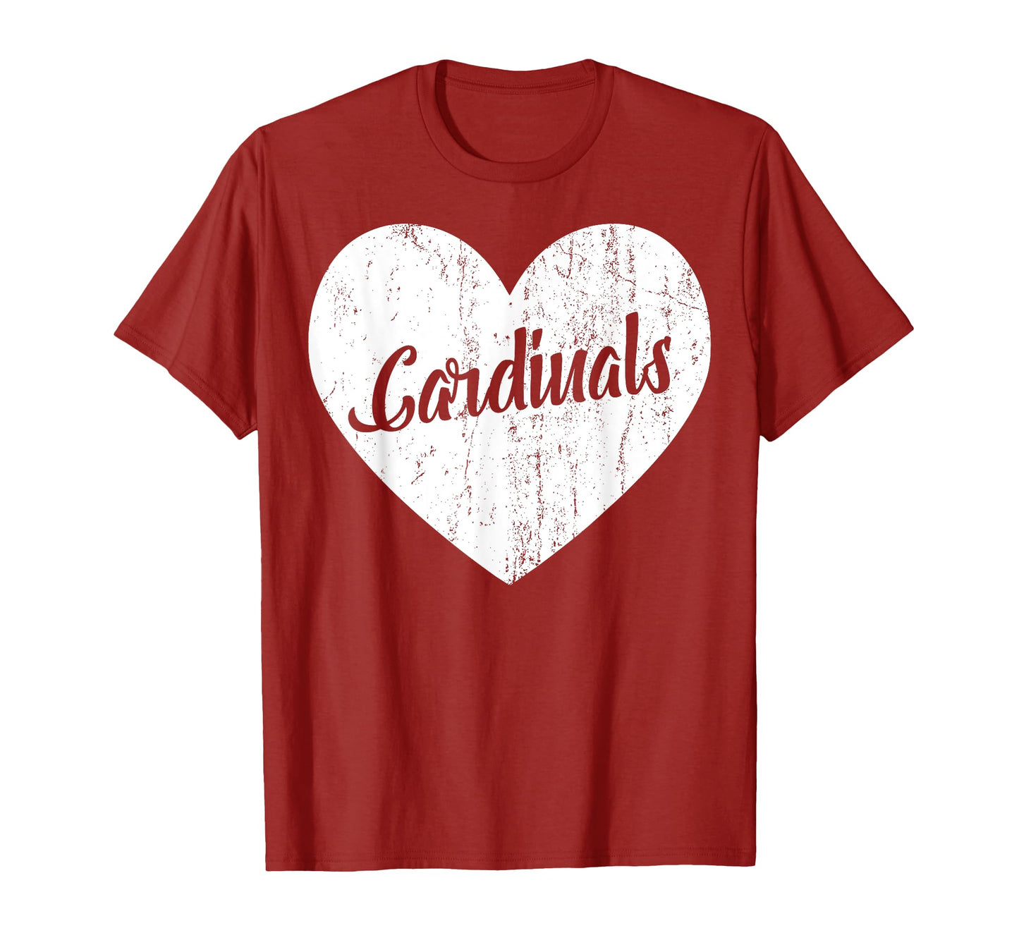 Cardinals School Sports Fan Team Spirit Mascot Heart Gift T-Shirt