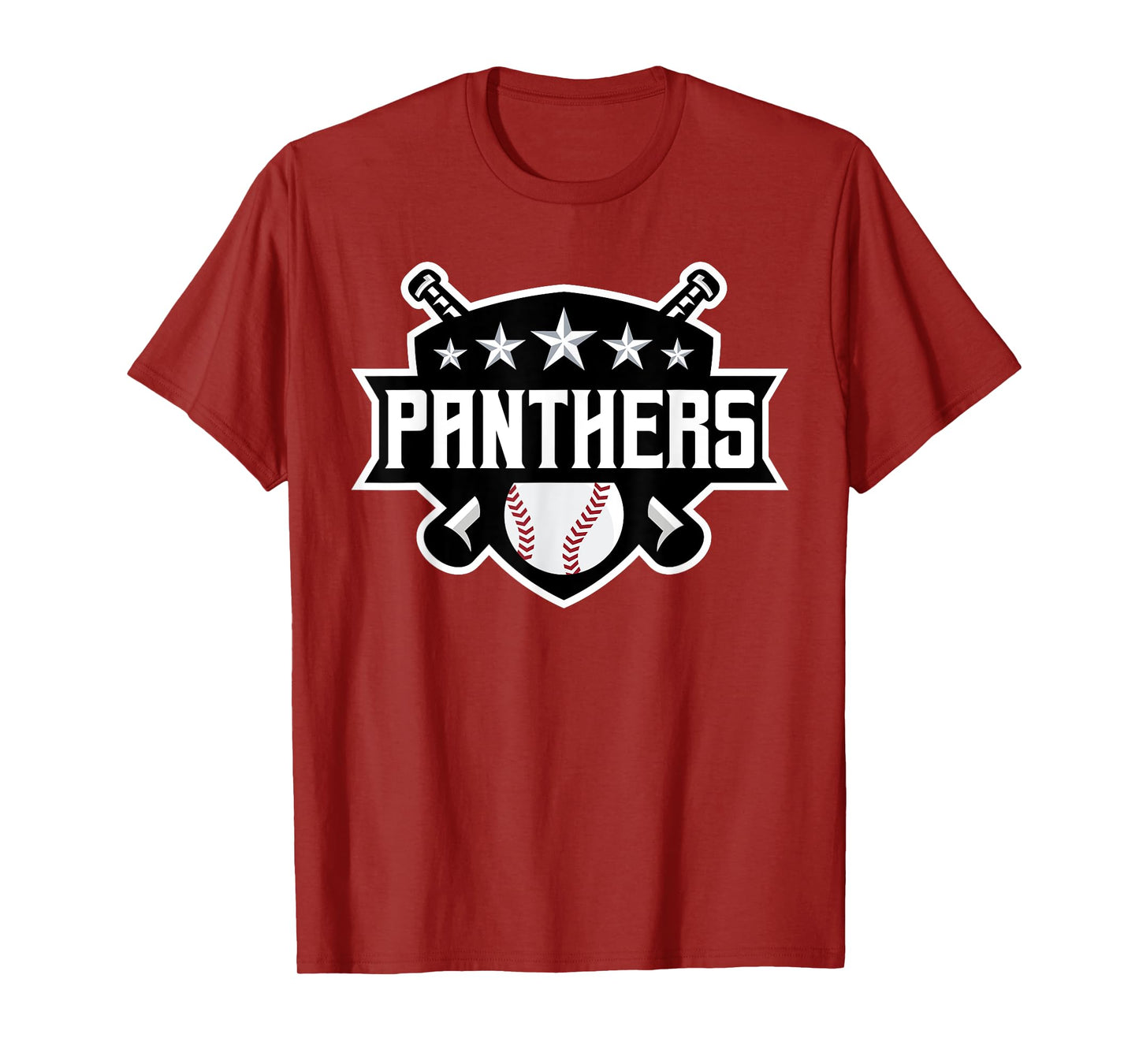 Panthers Baseball Sports Game Day Spirit Print Stars Mom Dad T-Shirt
