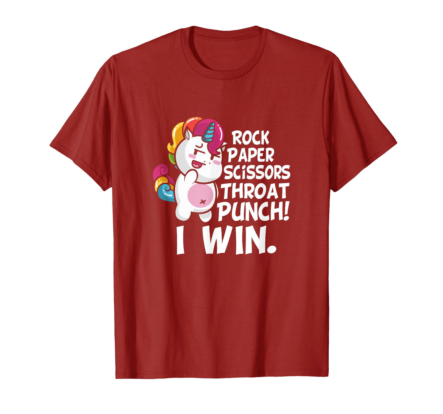 Rock Paper Scissors Throat Punch I Win Unicorn Outfit T-Shirt