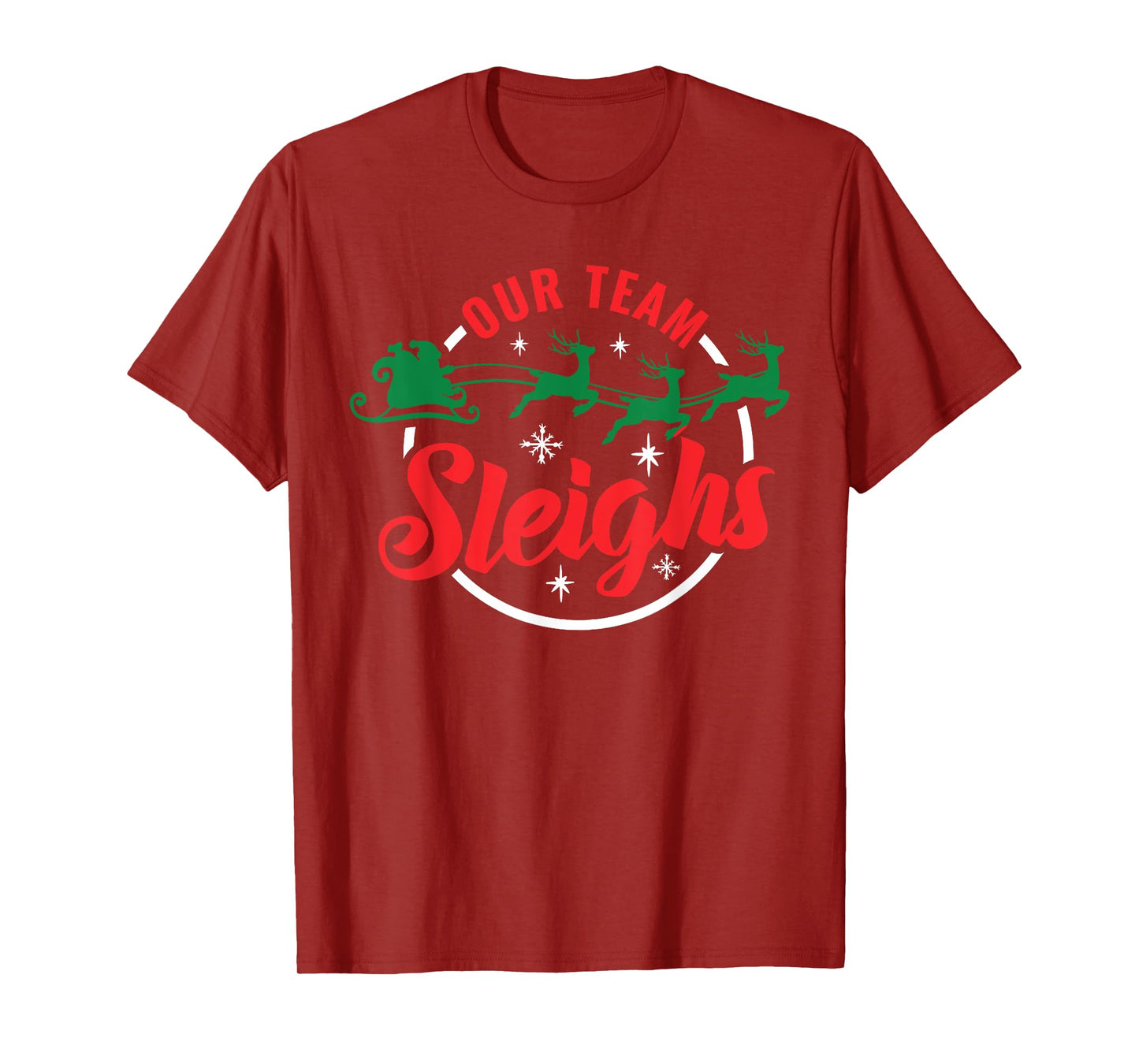 Our Team Sleighs Christmas Family Pajama Xmas Holiday Womens T-Shirt