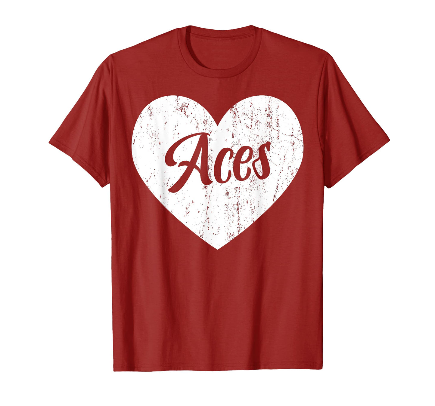 Aces School Sports Fan Team Spirit Mascot Heart Gift T-Shirt
