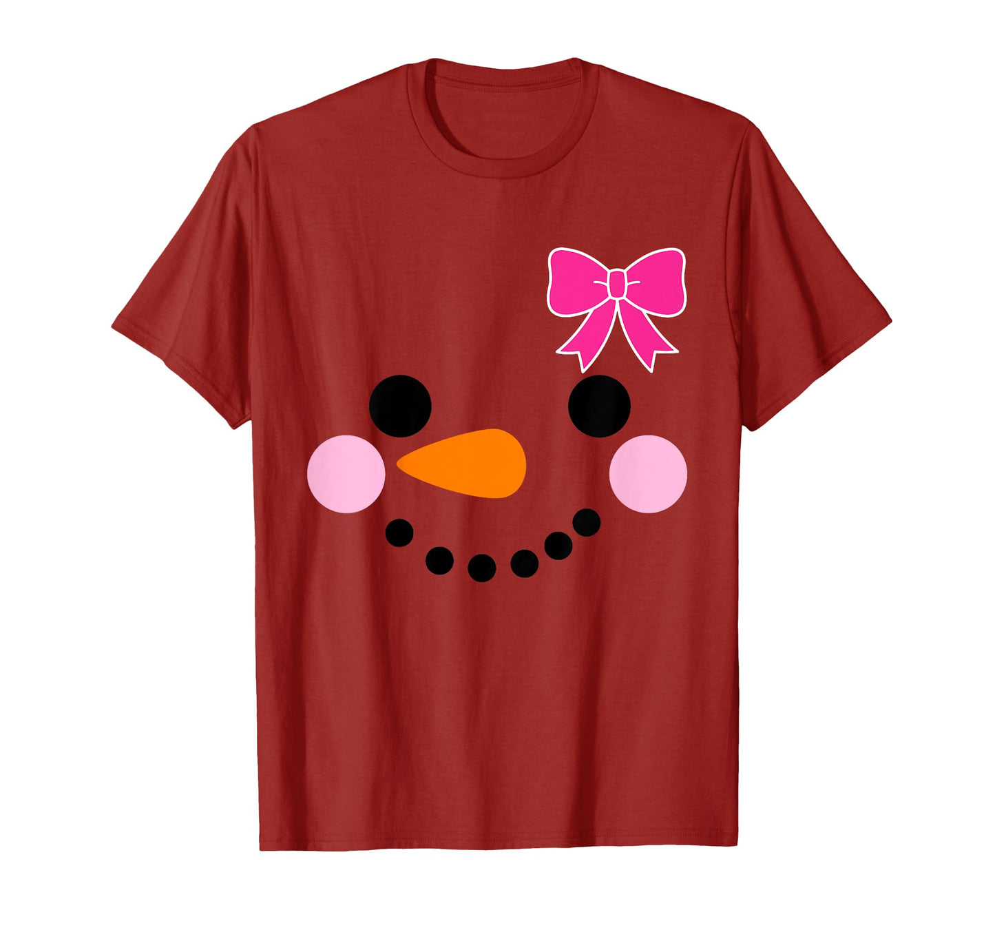 Toddler Snowman with Bow for Girls Christmas T-Shirt