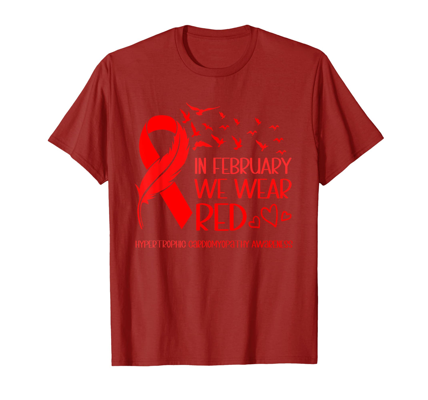 Ribbon Heart Hypertrophic Cardiomyopathy Awareness HCM T-Shirt