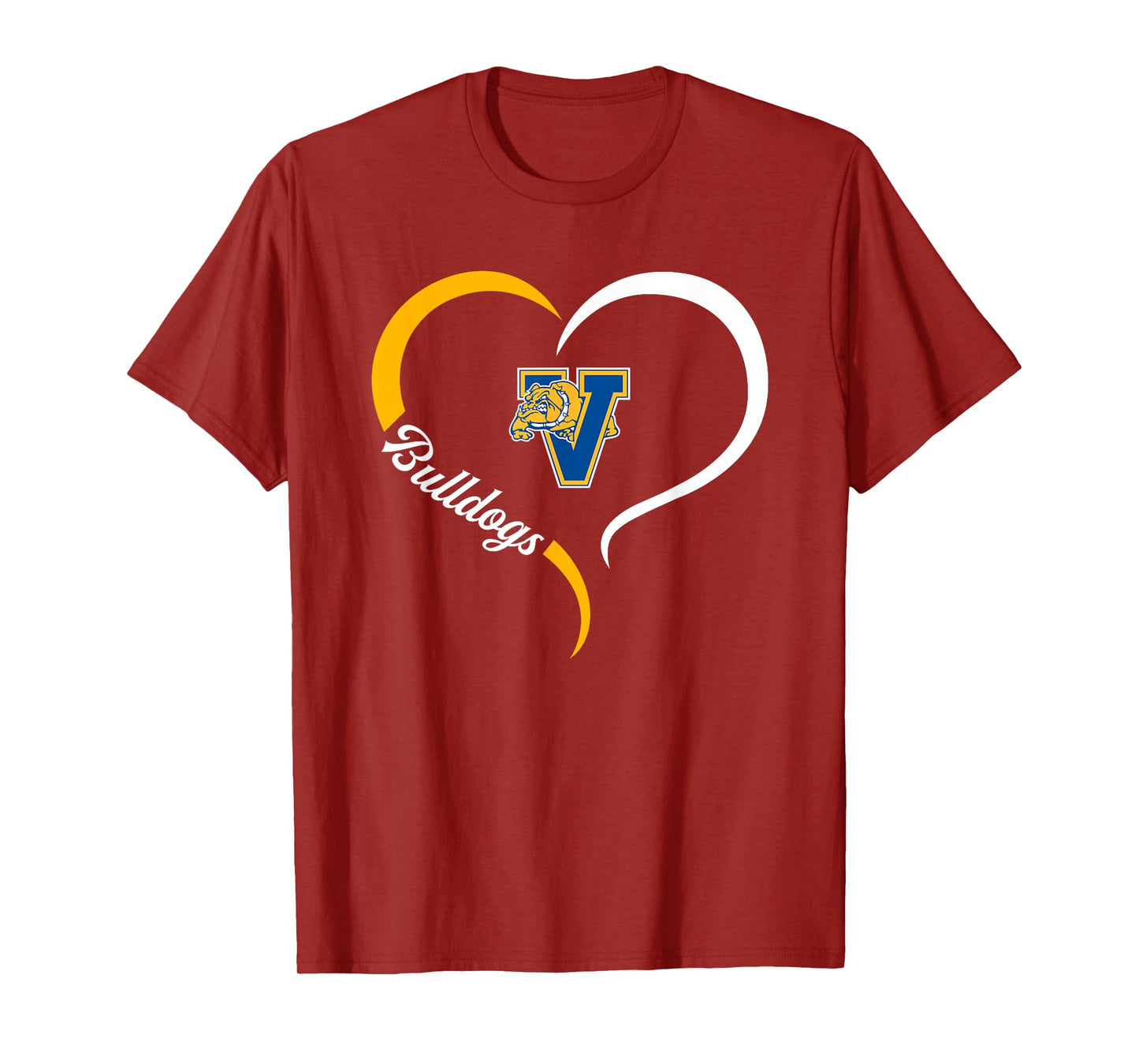 Venus Bulldogs Logo Half Heart Slogan HS T-Shirt